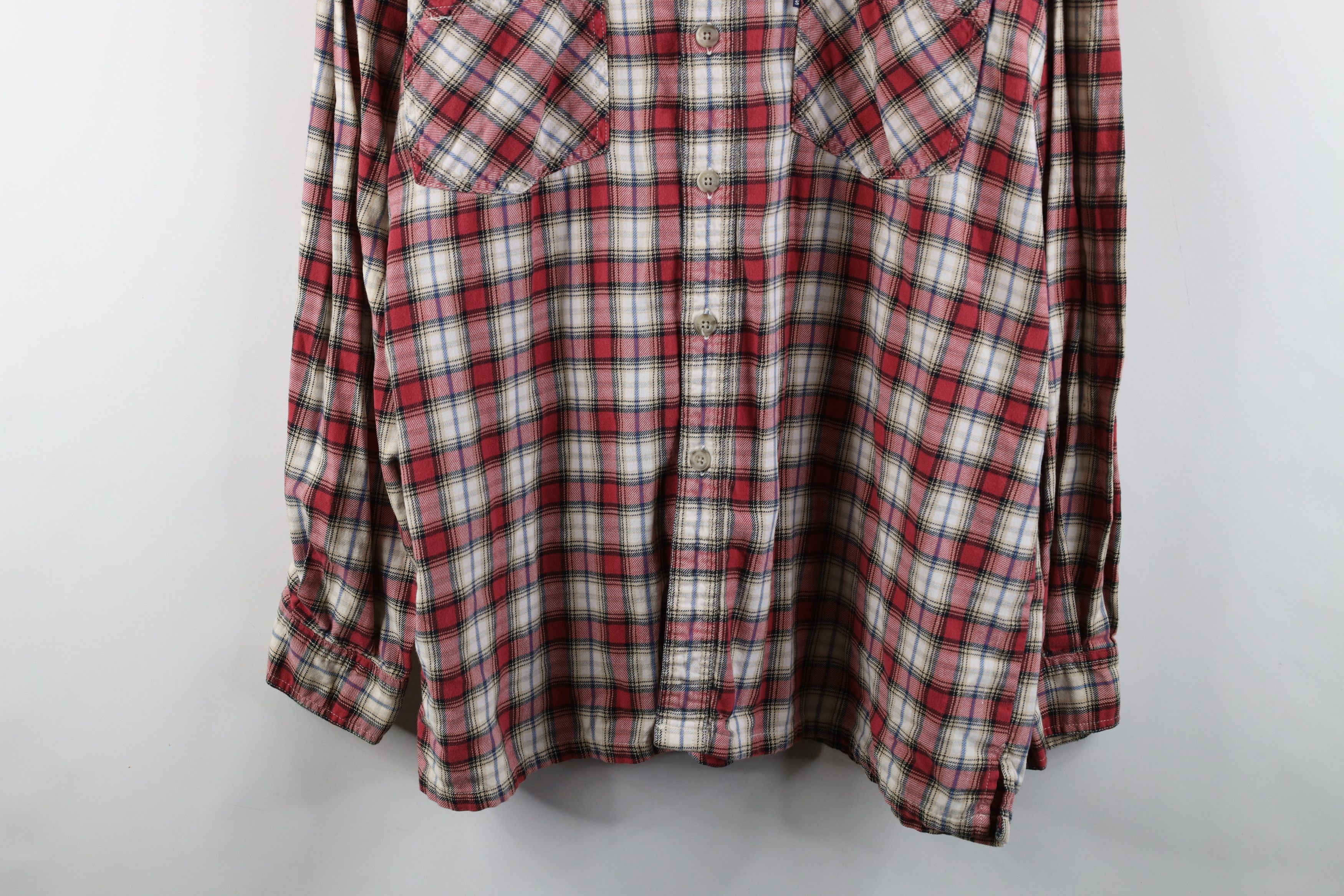 Levi's × Vintage Vintage 90s Levis Flannel Collared Button Down Shirt Plaid Size US XL / EU 56 / 4 - 3 Thumbnail