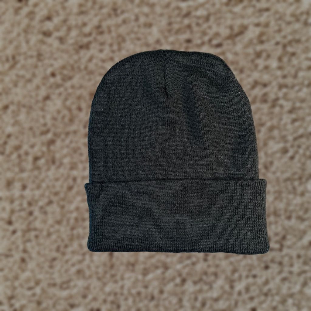 Vintage Promo Headwear Beanie Toque Cuff Adult One Size Black Knit 100% Acrylic Skater Size ONE SIZE - 1 Thumbnail