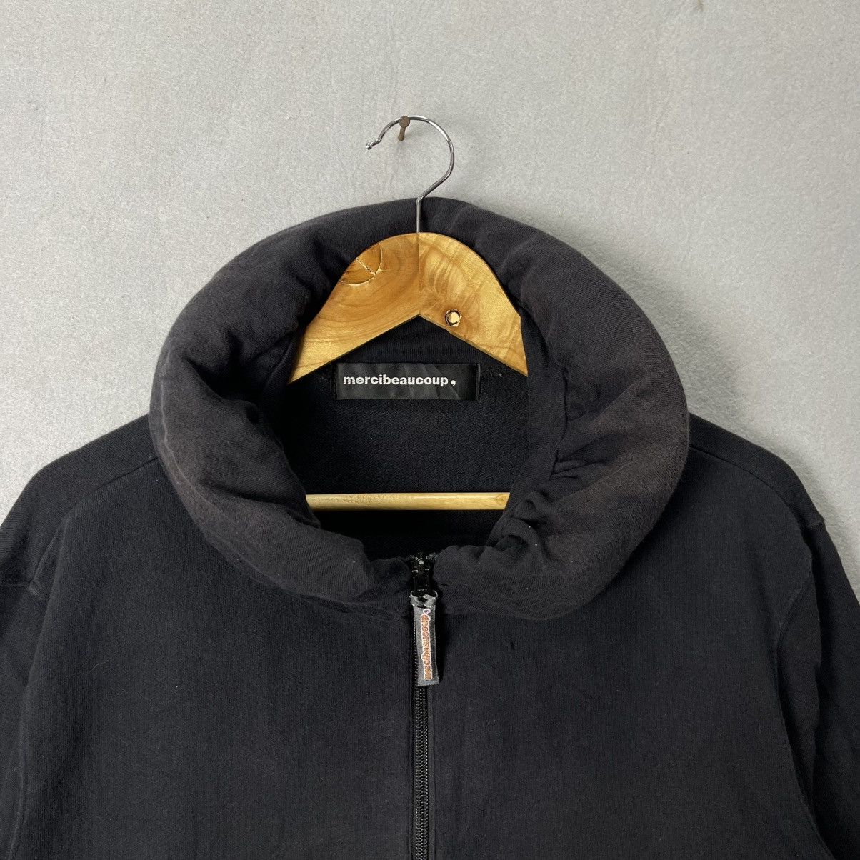 mercibeaucoup mercibeaucoup Black Zip-Up Hoodie High Collar 100% Cotton Size US M / EU 48-50 / 2 - 2 Thumbnail