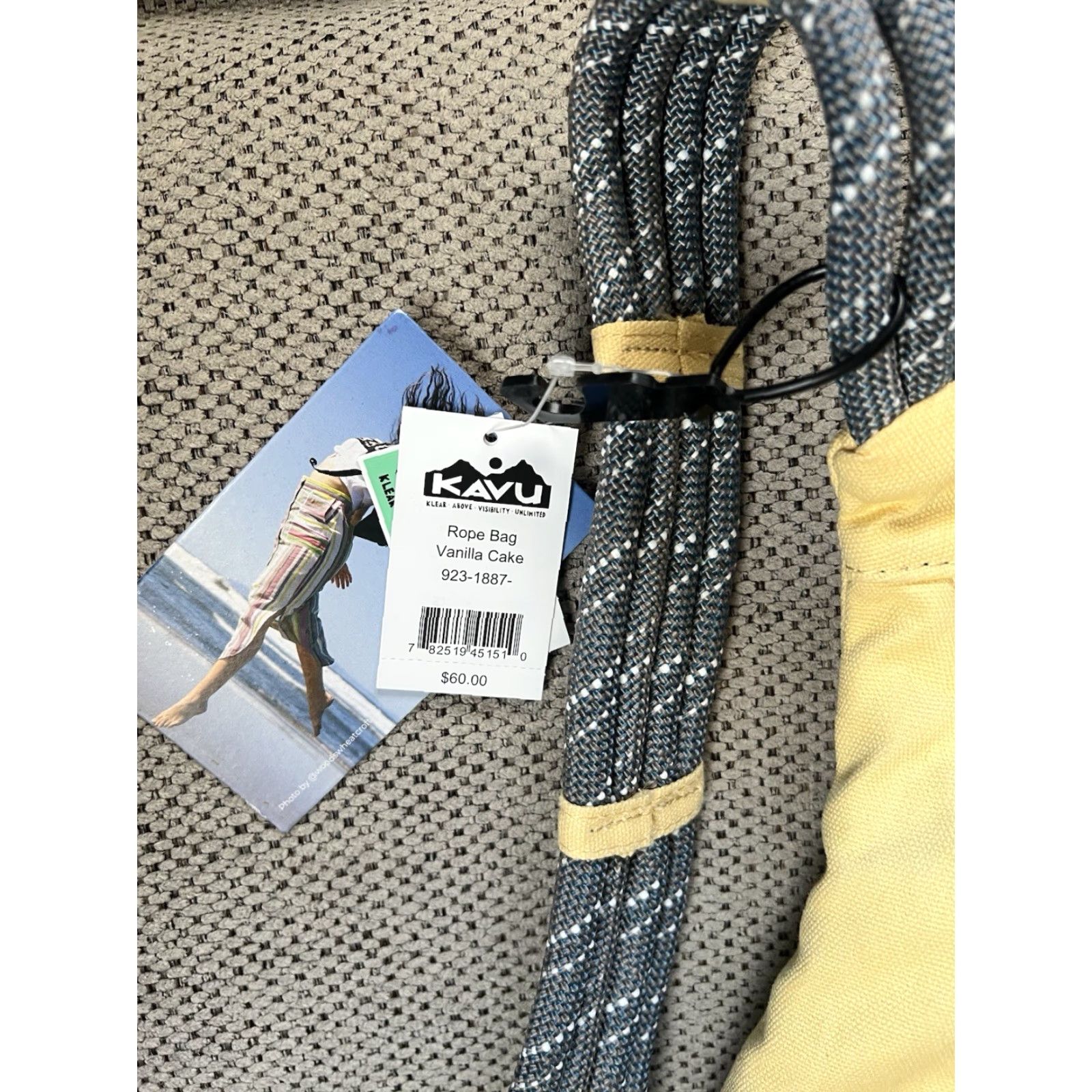 KAVU NWT KAVU Rope Sling Canvas Crossbody Bag Sack Yellow Vanilla Cake Yellow Women Medium Crossbody Bag Size ONE SIZE - 6 Thumbnail