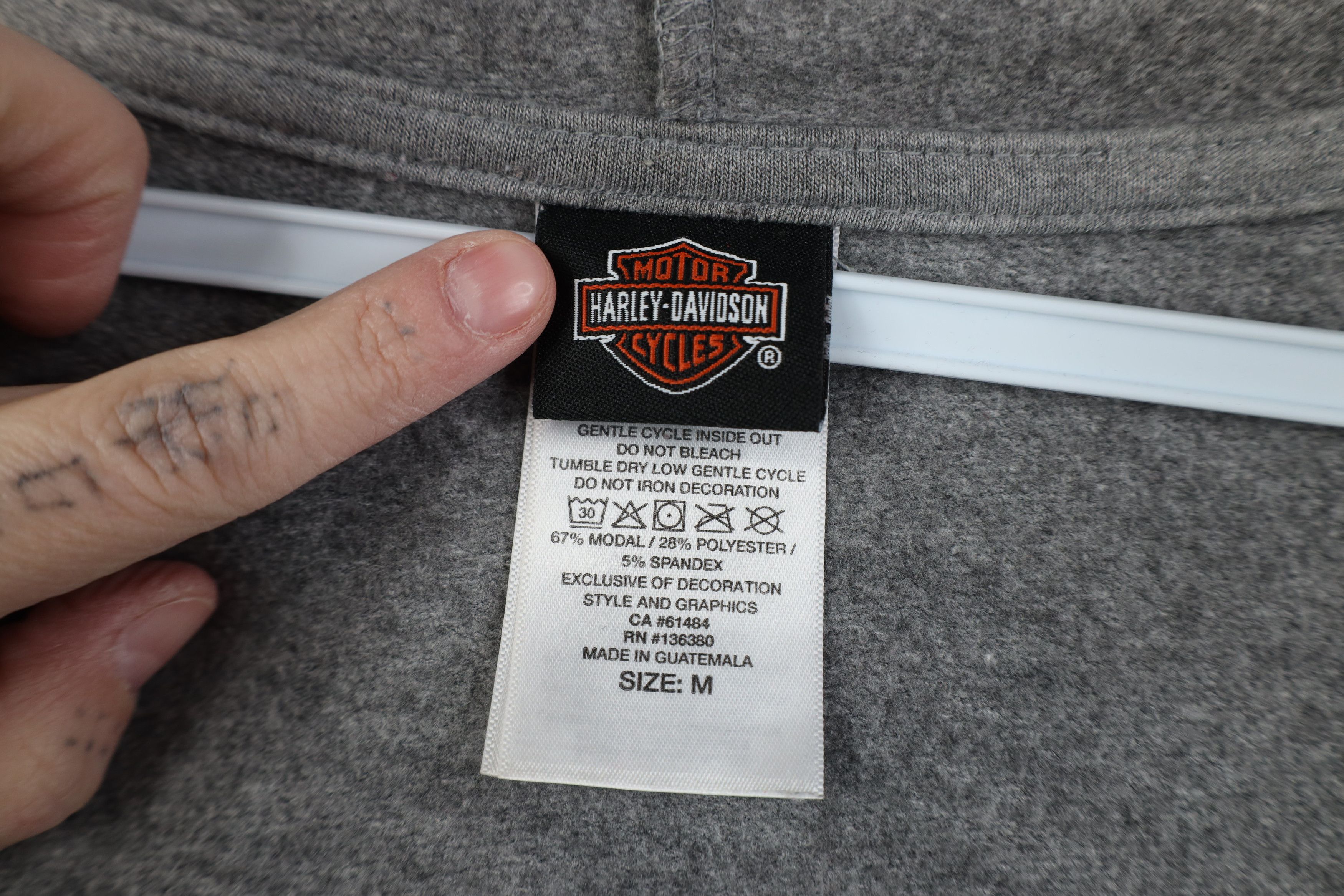Harley Davidson Vintage Y2K Harley Davidson Lighweight Jersey Knit Hoodie Size M / US 6-8 / IT 42-44 - 10 Thumbnail