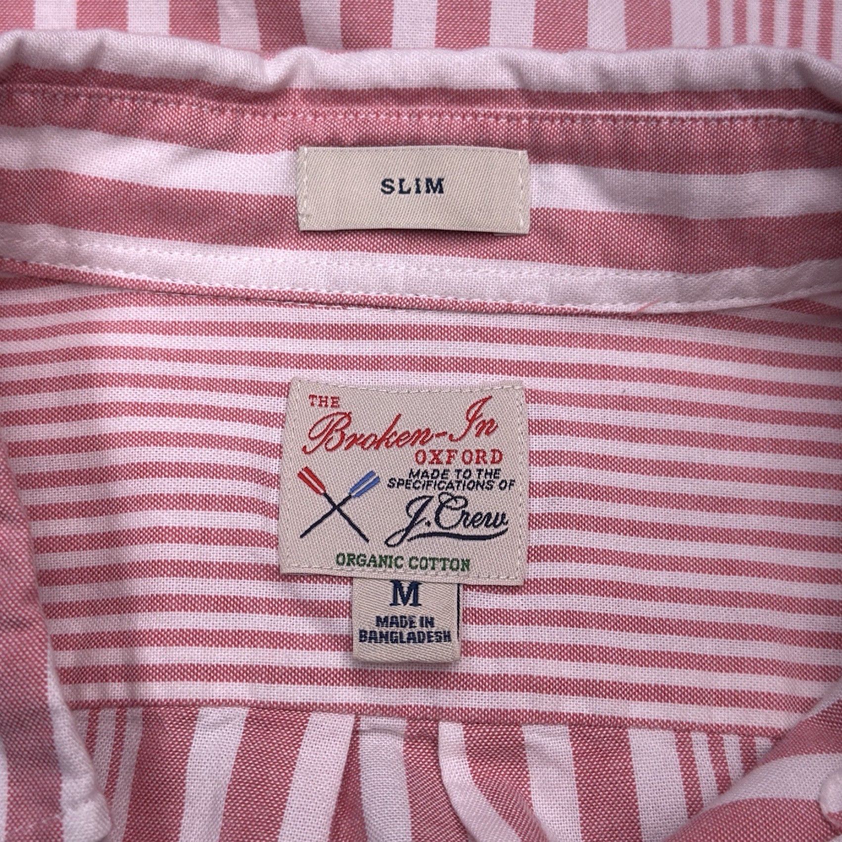 J.Crew J. Crew Button-Up Shirt Mens Medium Pink Striped Slim Fit Oxford Long Sleeve Size US M / EU 48-50 / 2 - 2 Thumbnail