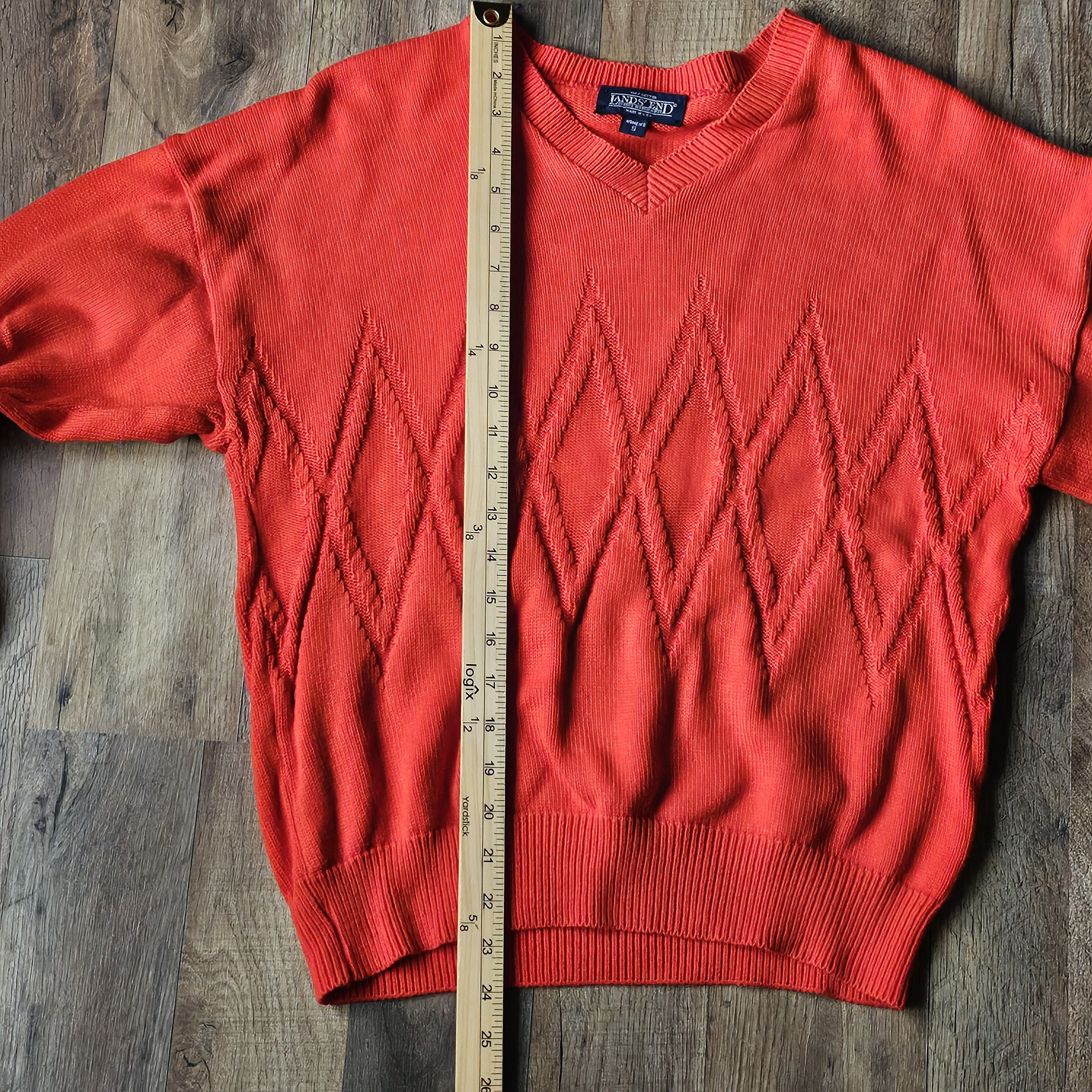 Lands' End × Vintage Vintage 80s 90s Land's End V Neck Sweater Made in USA Size S / US 4 / IT 40 - 8 Thumbnail