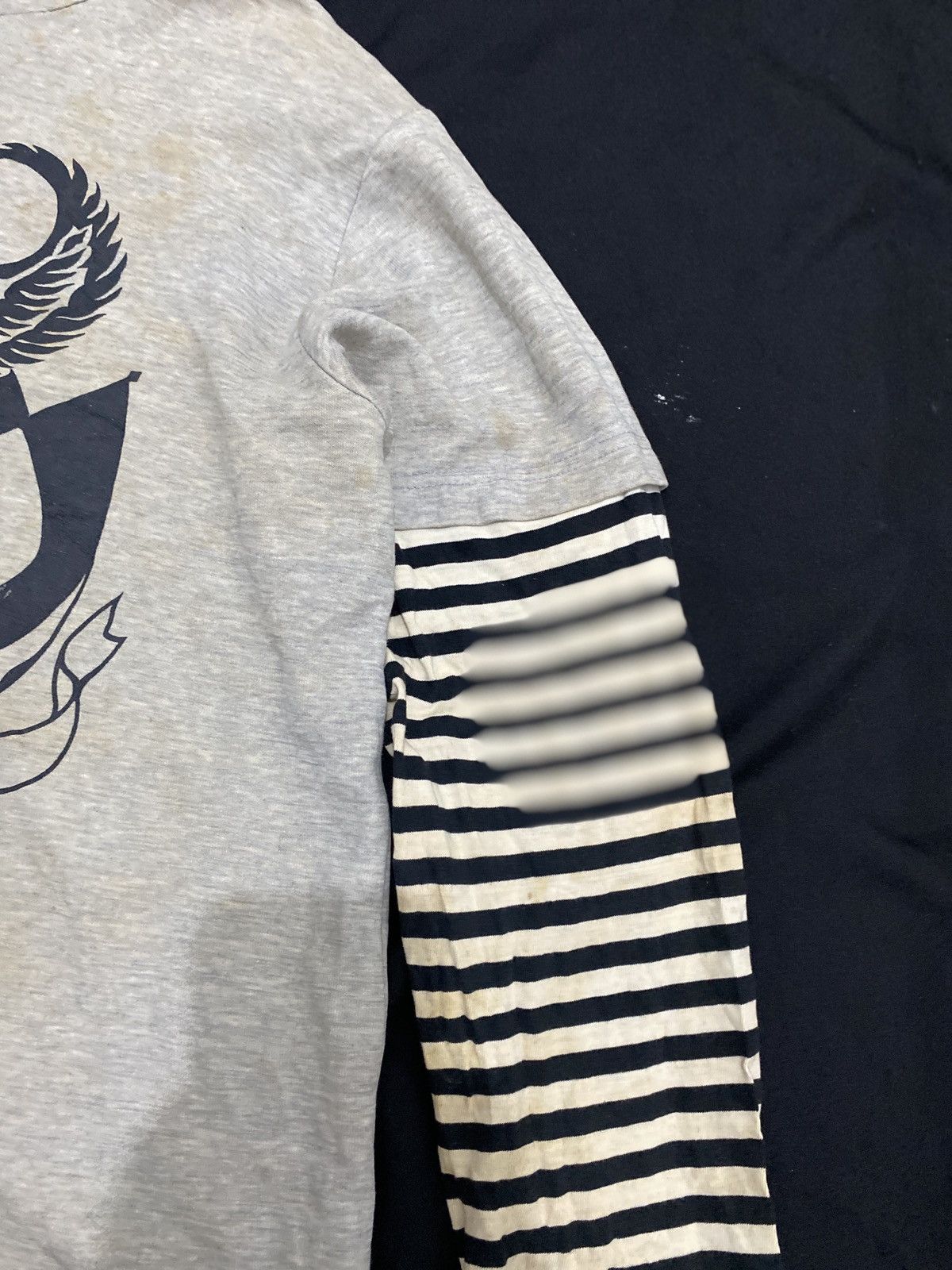 Beauty Beast Vintage Thrashed Synthetir double layers striped hoodie Size US L / EU 52-54 / 3 - 5 Thumbnail
