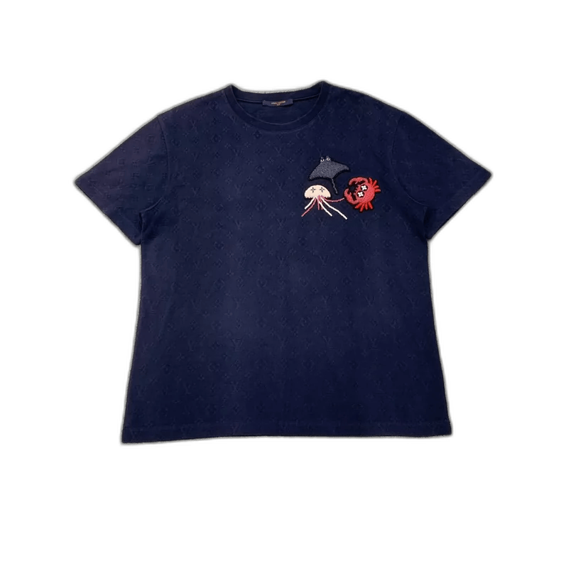 Louis Vuitton Blue Ocean Beaded Short Sleeve Shirt-yf Size US L / EU 52-54 / 3 - 1 Thumbnail