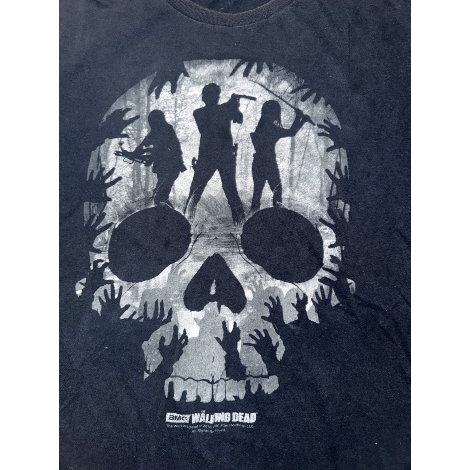 OAMC Walking Dead AMC T-Shirt Black Men’s Large Short Sleeve Graphic Print Zombie Skull 2016 Horror Movie TV Merch Mens Size US L / EU 52-54 / 3 - 2 Thumbnail