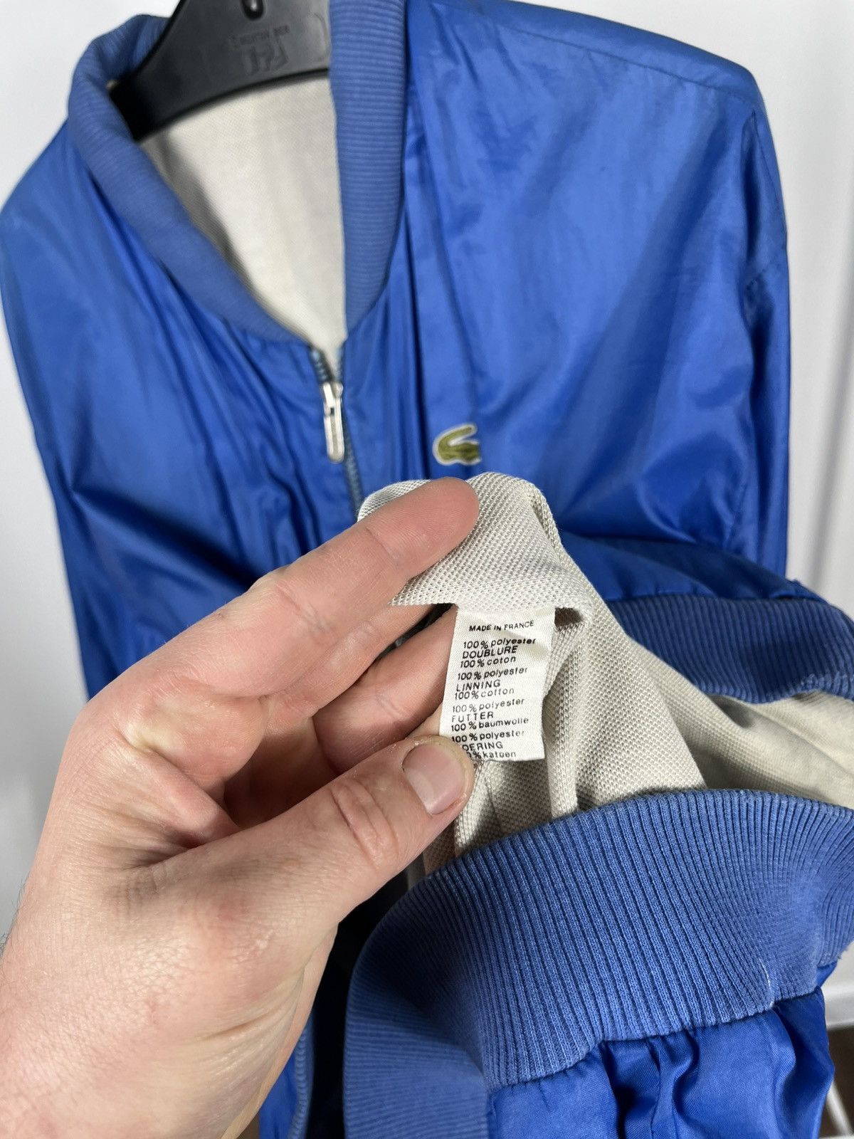 Lacoste Vintage Lacoste Bomber Jacket Blue Full Zip Made in France Size US XXL / EU 58 / 5 - 9 Thumbnail