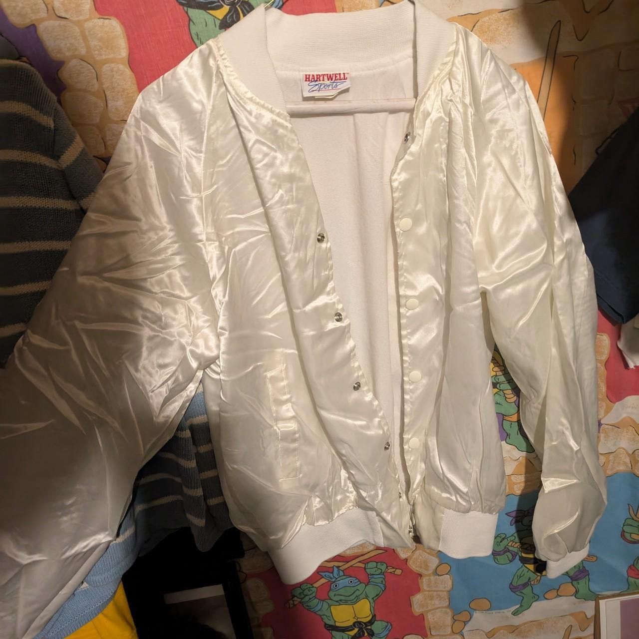 Vintage Vintage 80s Hartwell sports White satin Bomber jacket Size US M / EU 48-50 / 2 - 1 Thumbnail
