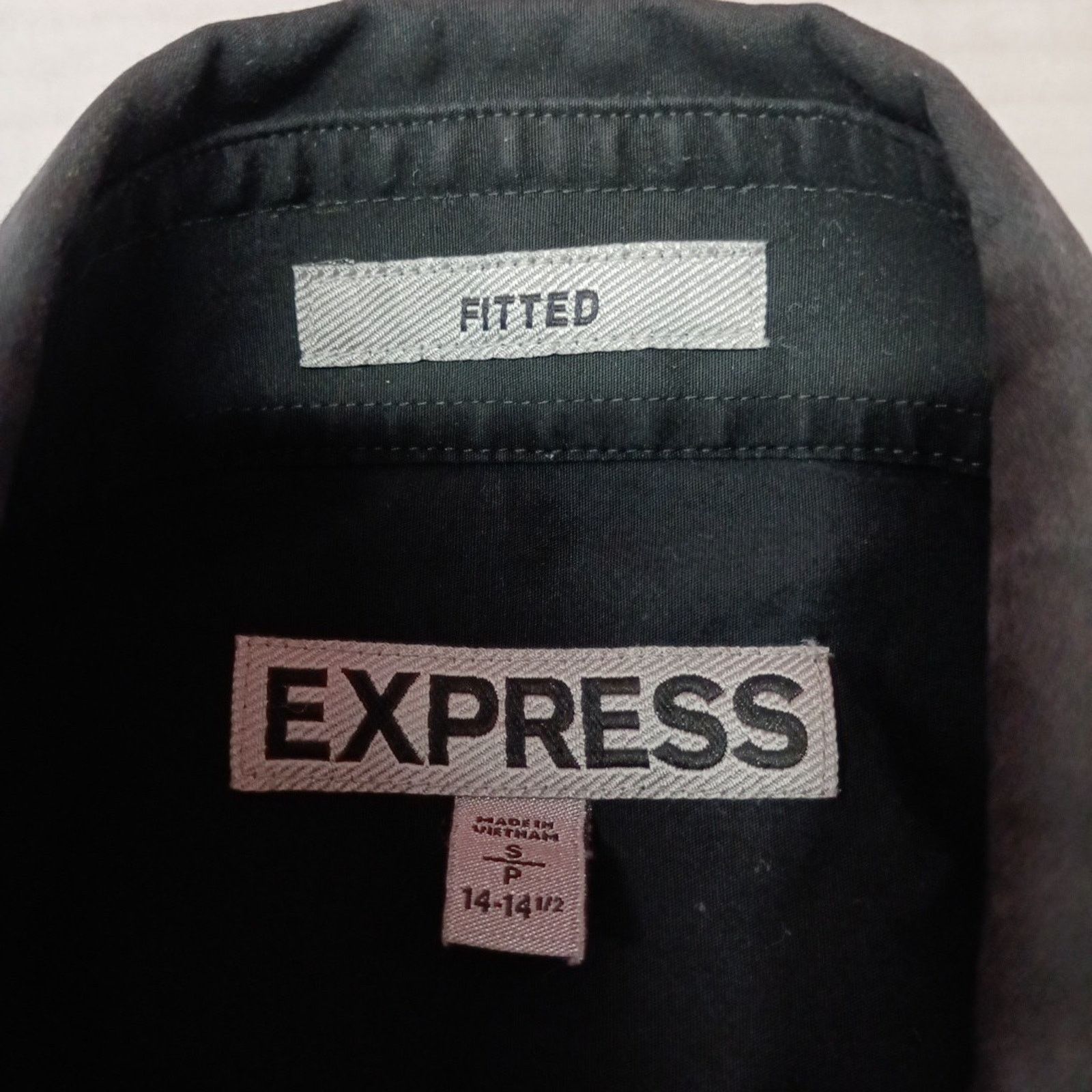 Express Express Shirt Men's S Small 14-14.5 Black Fitted Pockets Size US S / EU 44-46 / 1 - 3 Thumbnail