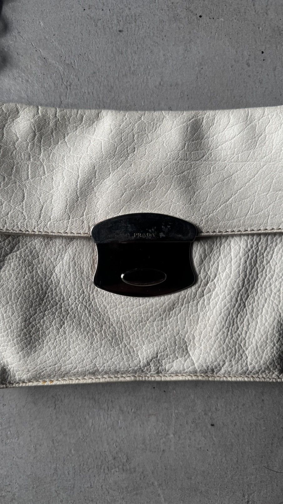 Prada PRADA Buffalo Metal Foldover Pushlock Chain Shoulder Bag Size ONE SIZE - 6 Thumbnail