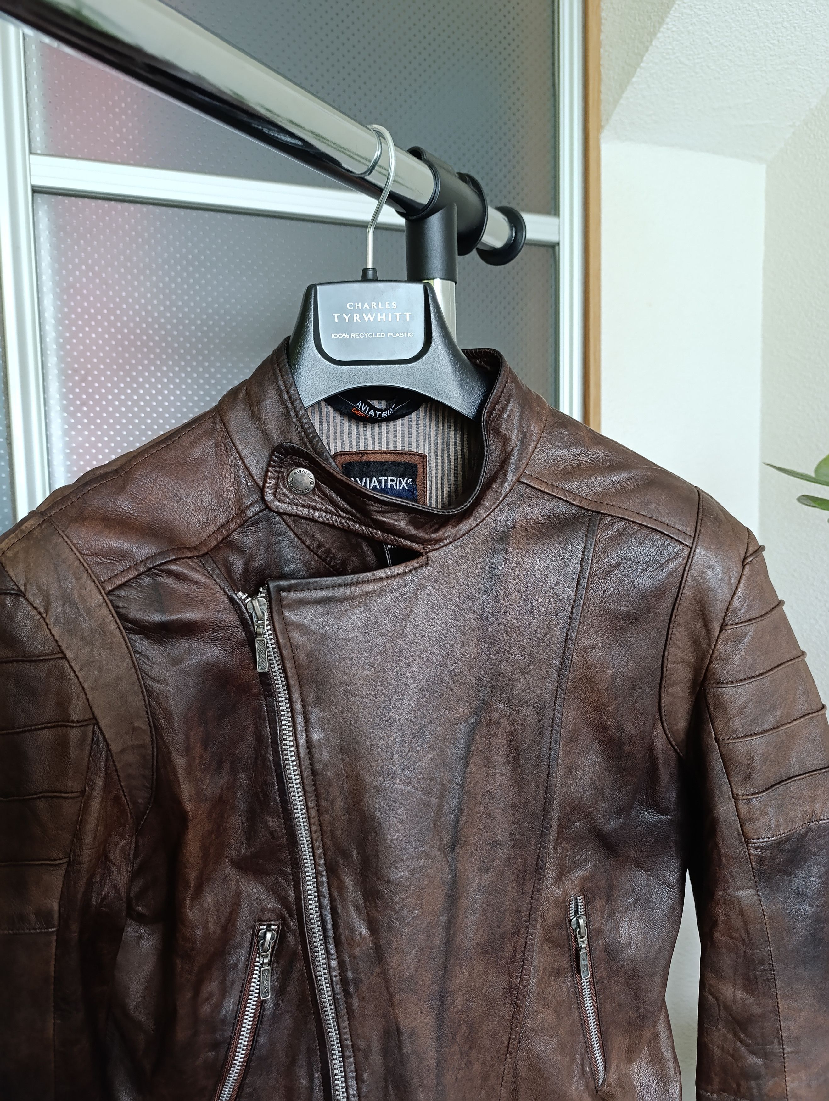 Vintage AVIATRIX WOMEN LEATHER BIKER JACKER Size XXL / US 16-18 / IT 52-54 - 9 Thumbnail