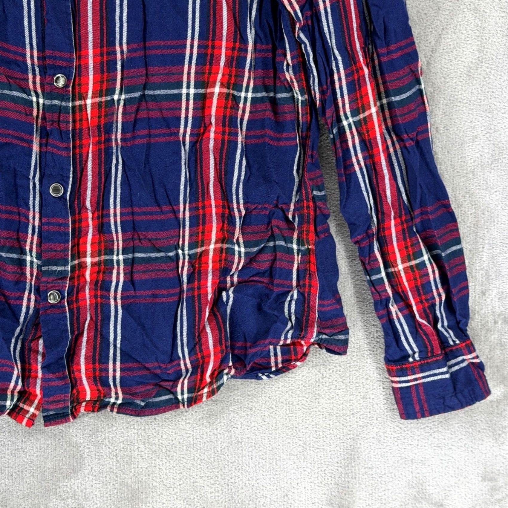 YoungLA YoungLA Button-Up Shirt Plaid Navy Red White L Mens Casual Western 806 Viscose Rayon Cotton? Size US L / EU 52-54 / 3 - 7 Thumbnail