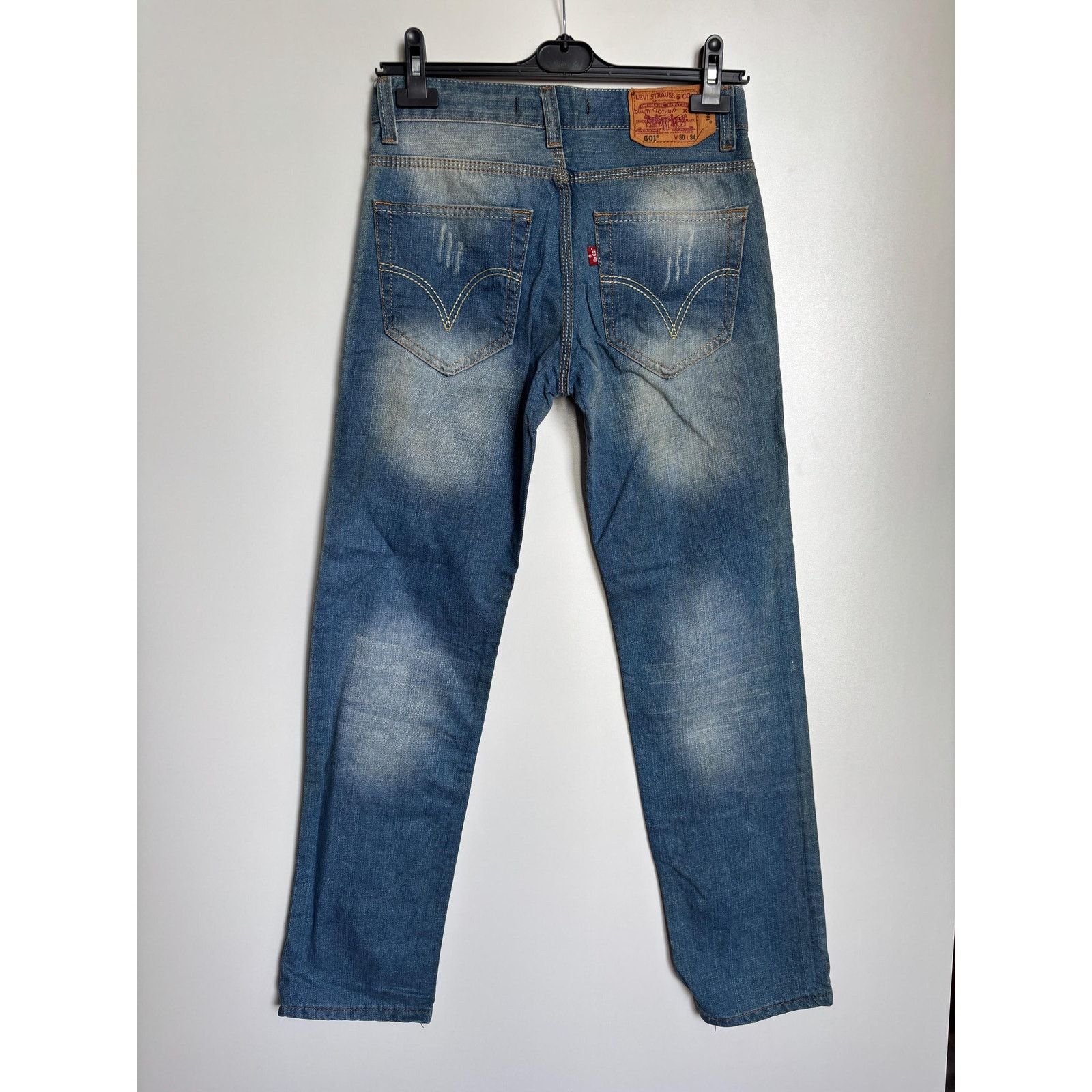 Levi's × Levi's Vintage Clothing × Vintage Levi’s 501 W30 L34 USA Redline Selvedge Vintage 90s Jeans Size US 30 / EU 46 - 5 Thumbnail