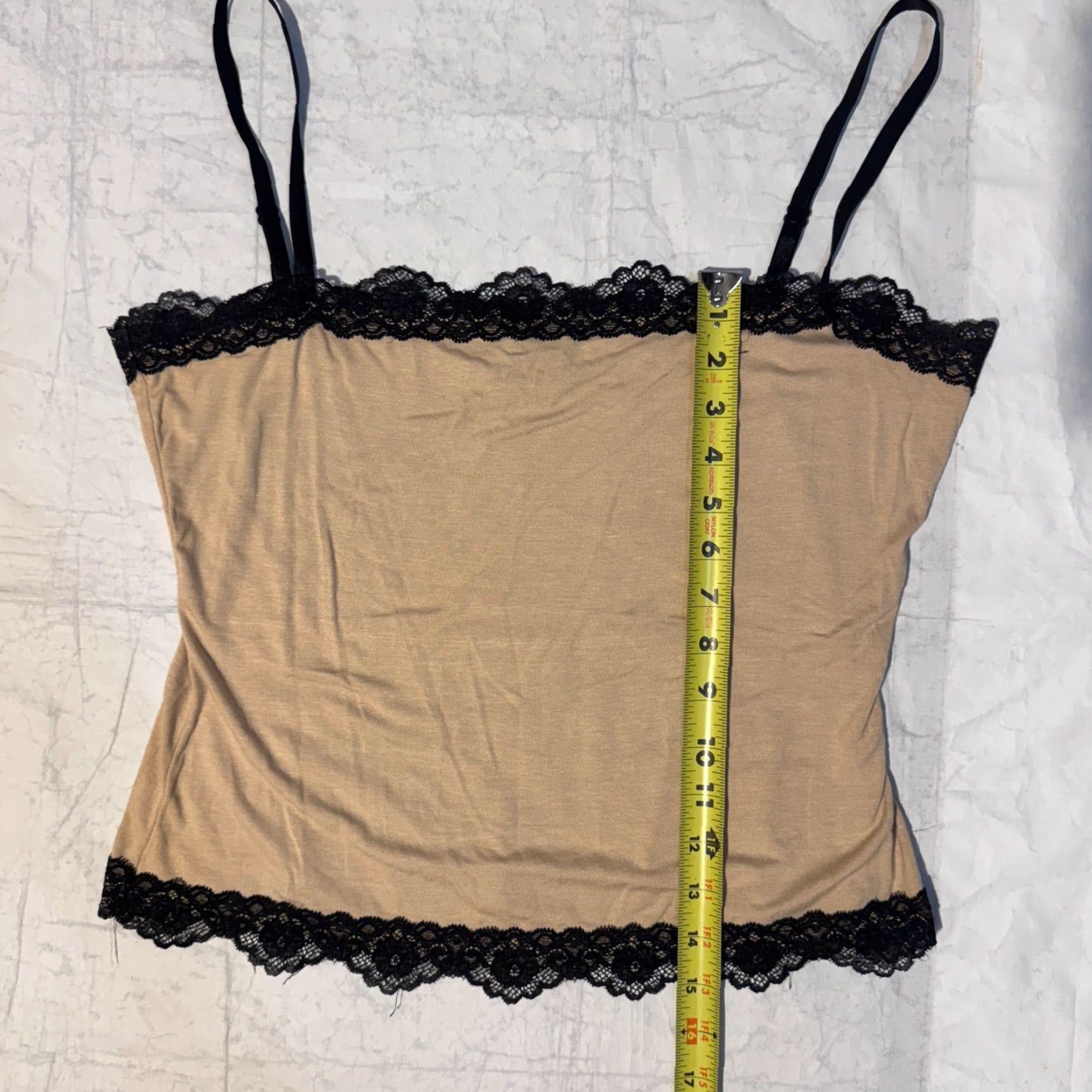 Vintage INC International Concepts Women's Floral Lace Camisole Tank XL Beige Tan Sleeveless Camisole Womens XL Beige Lace Floral INC Camisole Size ONE SIZE - 3 Thumbnail