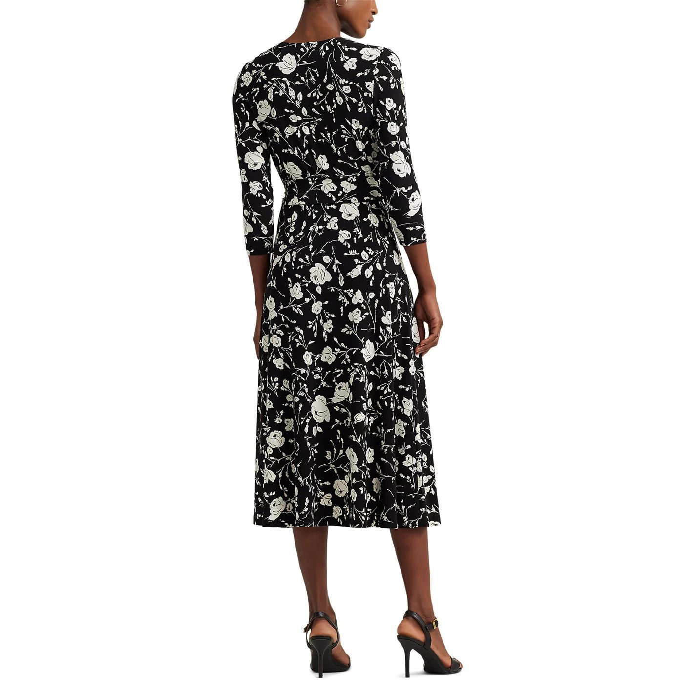 Lauren Ralph Lauren o1g2r1mq0825 Carlyna Wrap Dress in Black Size XS / US 0-2 / IT 36-38 - 3 Thumbnail