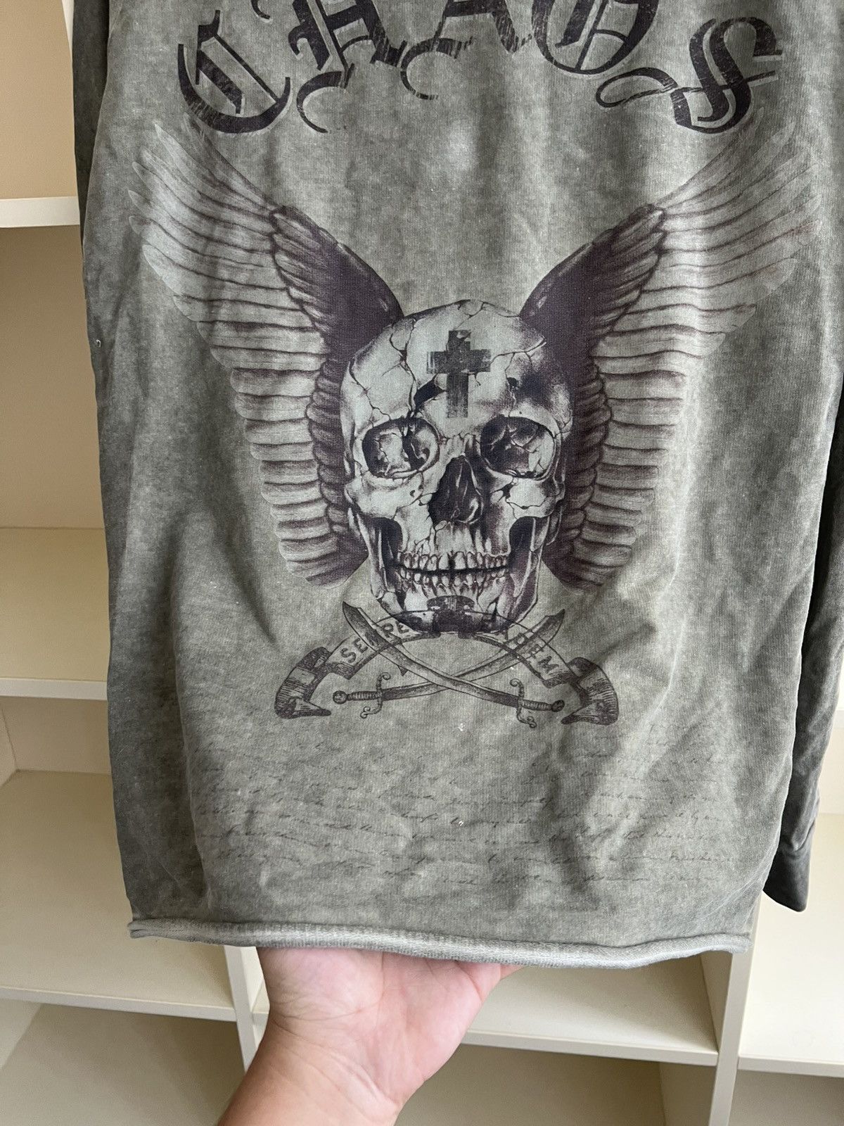 Vintage Y2K Key Largo CHAOS Skull Long Sleeve T-Shirt Size US M / EU 48-50 / 2 - 8 Thumbnail