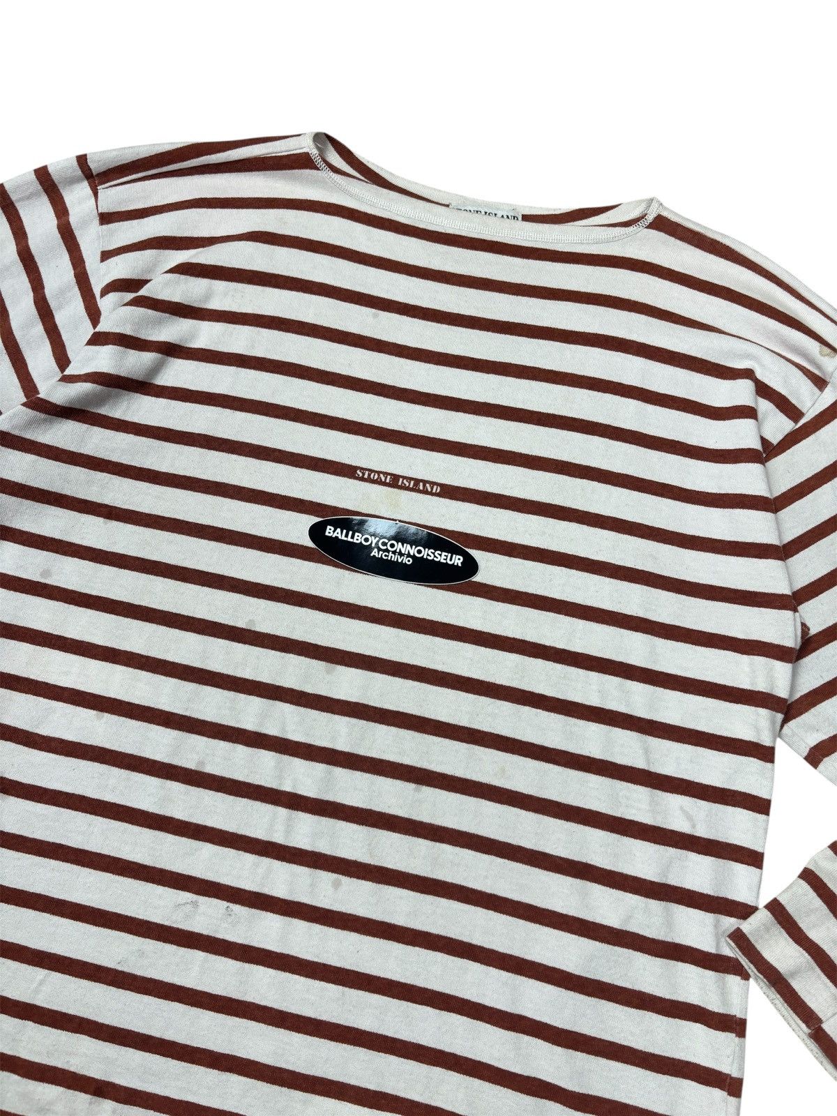 Stone Island VINTAGE STONE ISLAND SPELL OUT STRIPED LONGSHIRT 1989 Size US M / EU 48-50 / 2 - 4 Thumbnail