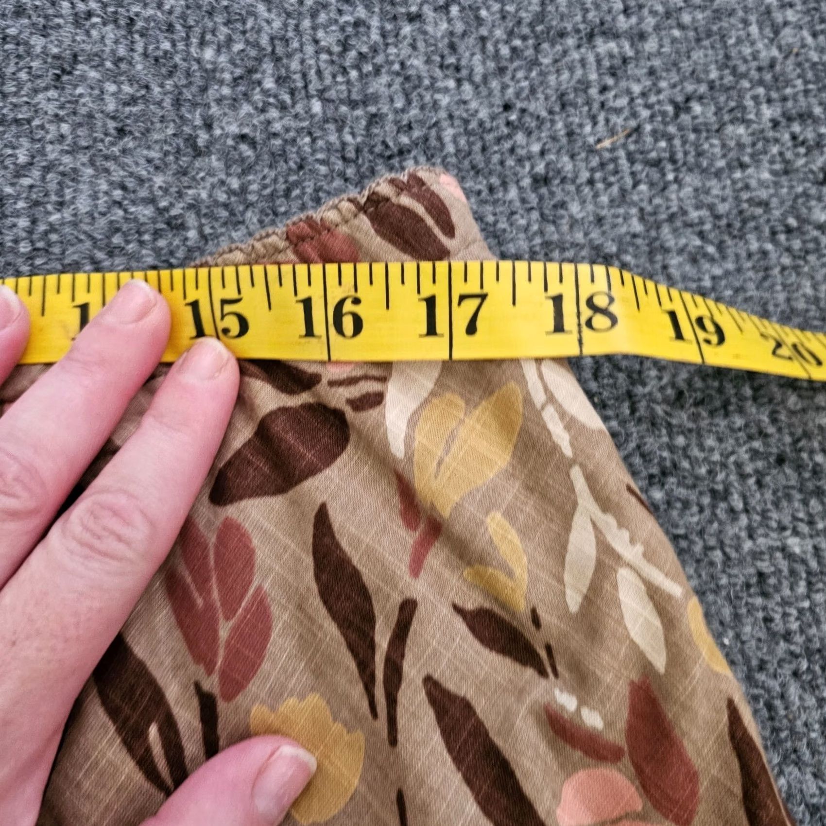 J. Jill J Jill Skirt Women Large Brown Beige Floral A-Line Lined Side Zip Career Size 36" / US 14 / IT 50 - 5 Thumbnail