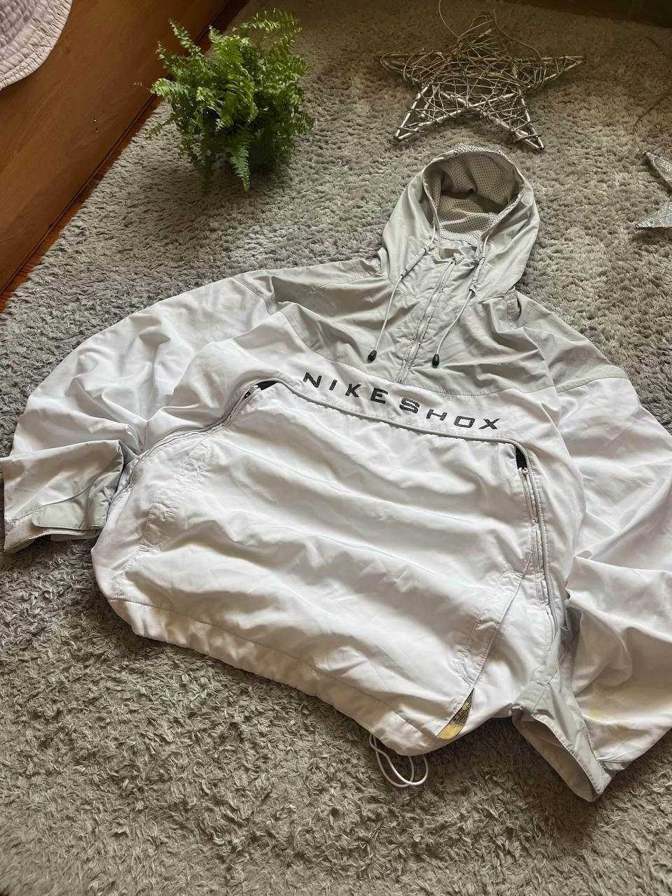 Nike × Vintage 00s Nike Shox Big Logo Anorak Jacket Big Logo Swoosh Drill Size US XL / EU 56 / 4 - 4 Thumbnail