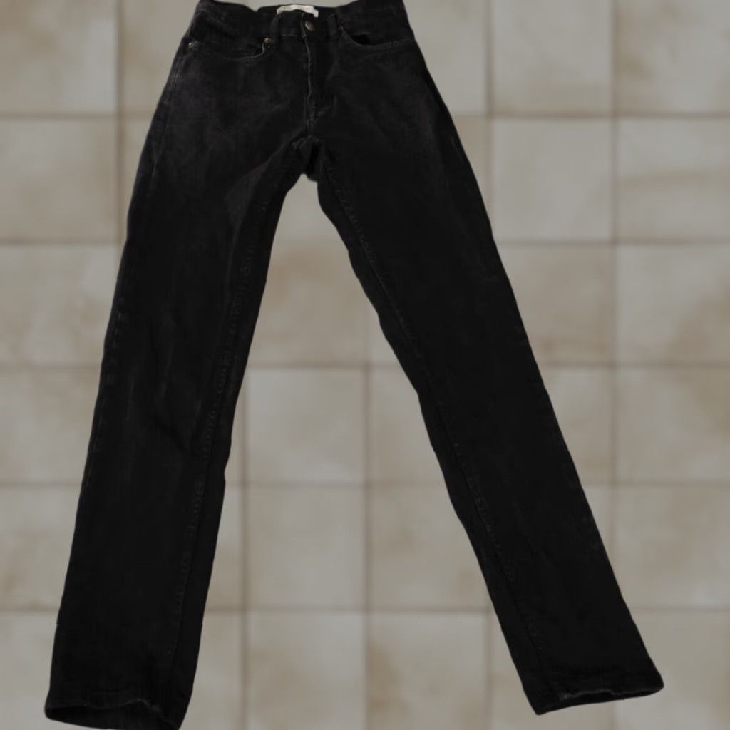 Zara Zara Jeans Mens 29x31 Black Slim Straight Retro Denim Stretch Zip Size US 29 - 1 Thumbnail