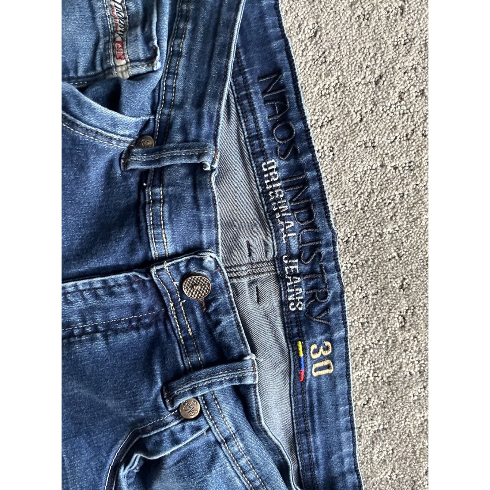 Vintage VINTAGE Naos Industry Jeans Skinny 30x30 Distressed Blue Mens Jeans 30 Regular Cotton Spandex Inseam 30" Distressed Pockets 90s 30 Mens Size US 30 / EU 46 - 6 Thumbnail
