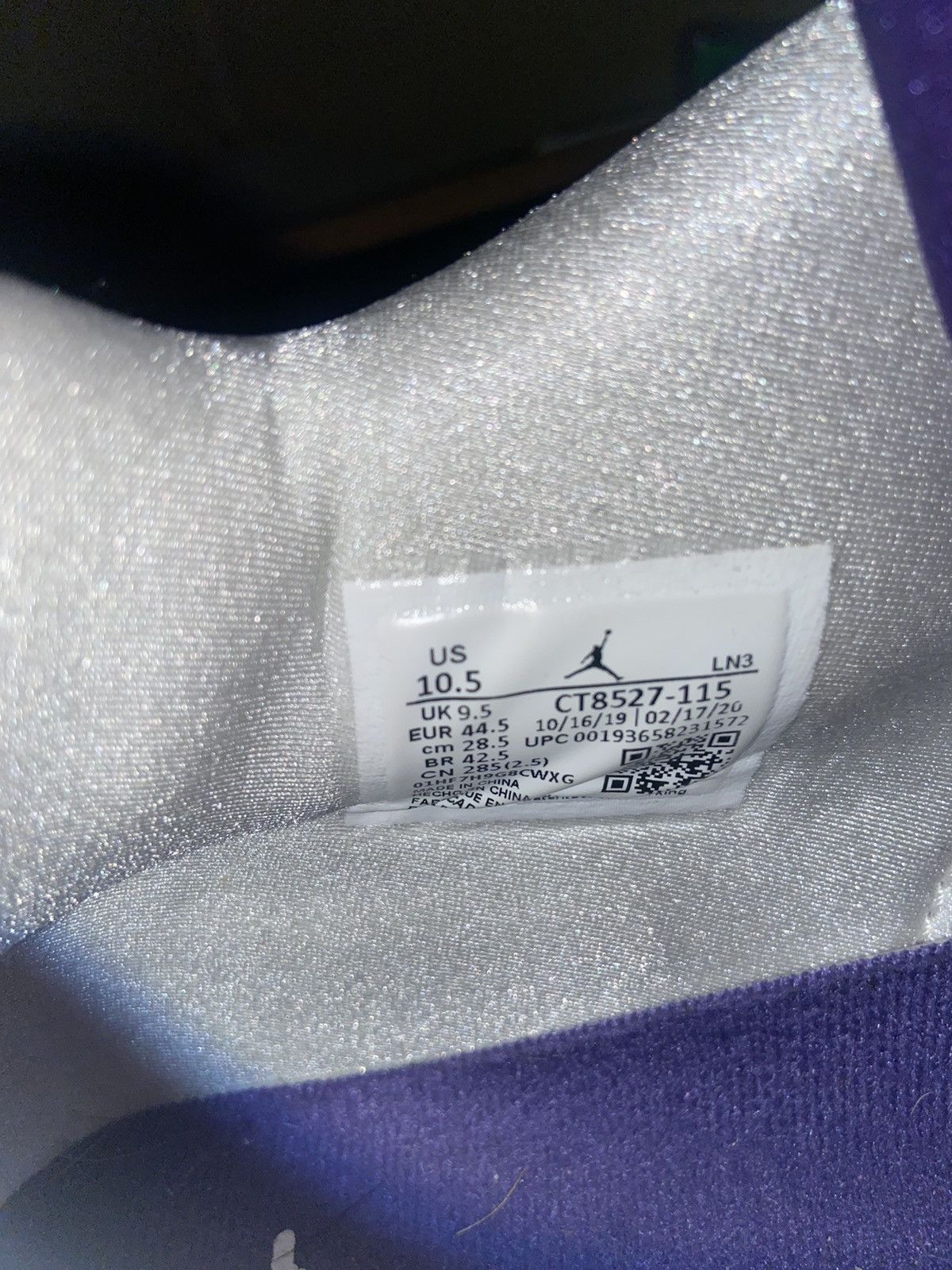Jordan Brand Air Jordan Retro 4 Metallic Purple Size US 10.5 / EU 43-44 - 9 Thumbnail