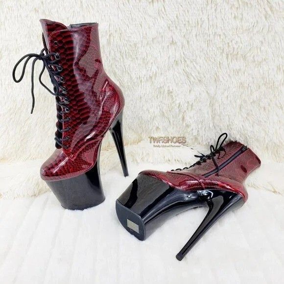 Other Brand new Pleaser Adore Red Snake 7" High Heel Platform Ankl Size US 9 / IT 39 - 7 Thumbnail