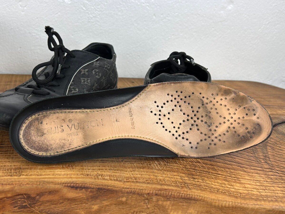 Louis Vuitton Louis Vuitton Denim And Leather Monogram Low Top Sneakers Size US 7.5 / IT 37.5 - 18 Thumbnail