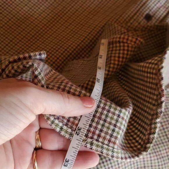 Vintage Lands' End Autumn Brown Plaid Flannel Casual Button Down Sz. Size US L / EU 52-54 / 3 - 10 Thumbnail