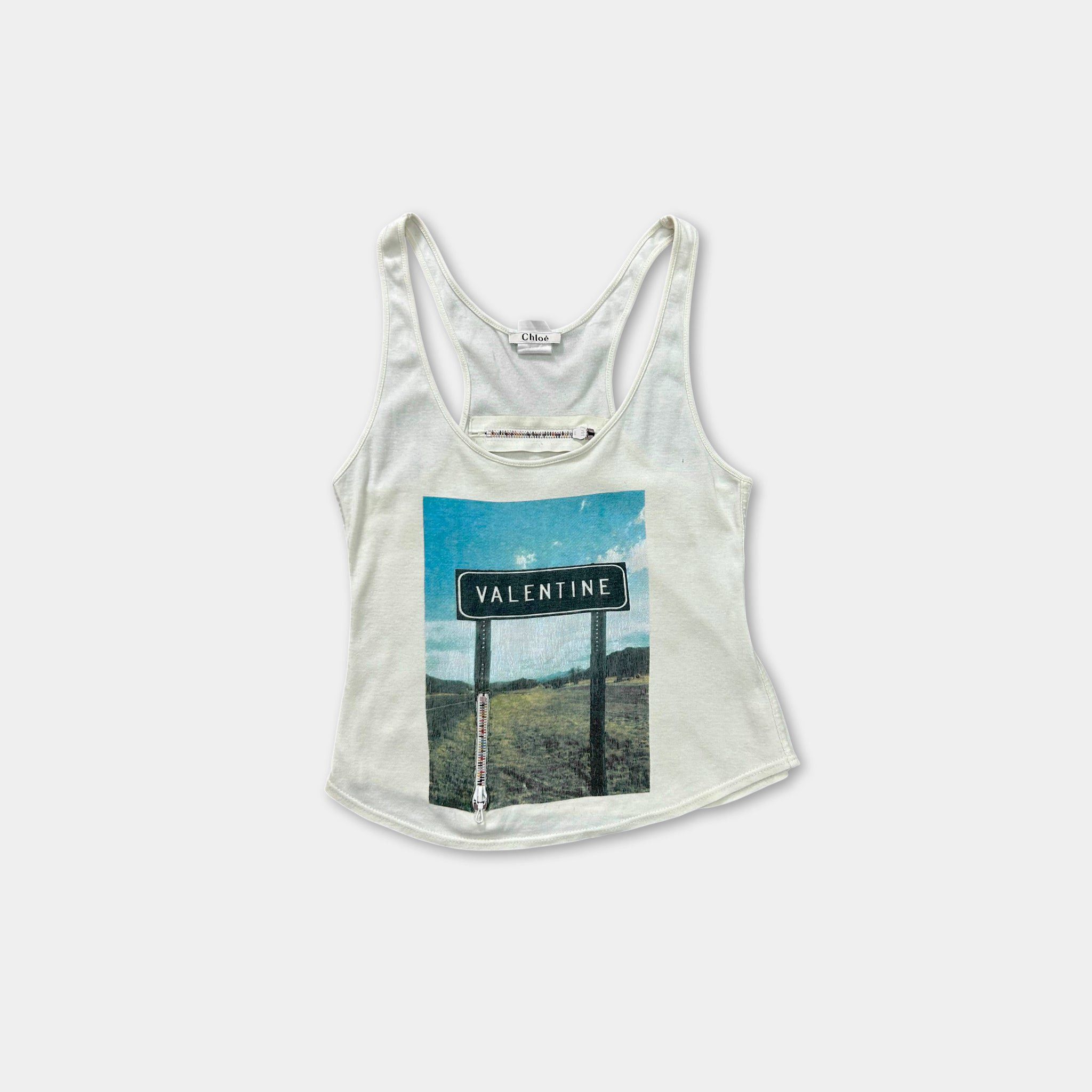 Chloe Chloé SS01 by Stella McCartney "Valentine" Zipper Tank Top Size S / US 4 / IT 40 - 1 Thumbnail