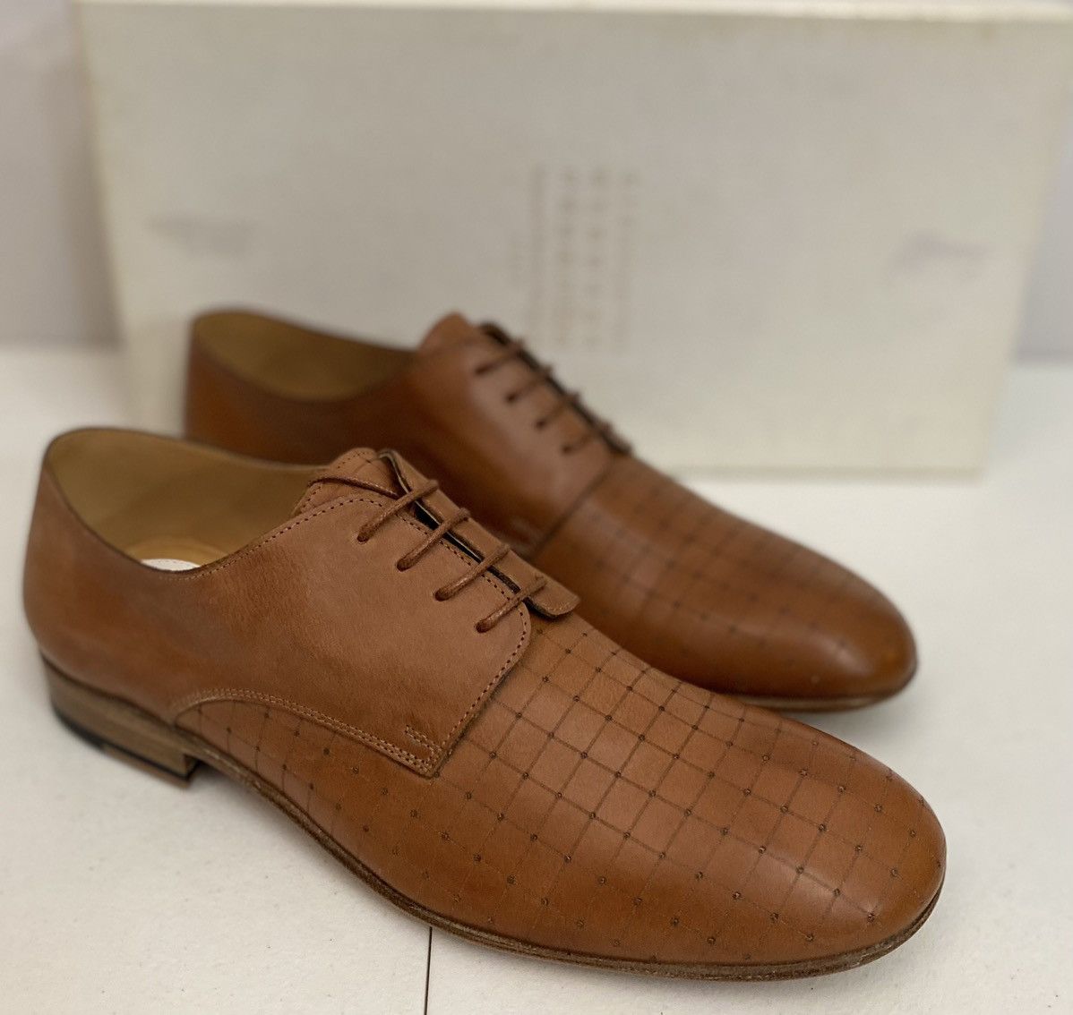 Maison Margiela Maison Margiela 22 🇮🇹 Brown veg tan laser matrix derby 8 New Size US 8 / EU 41 - 1 Thumbnail