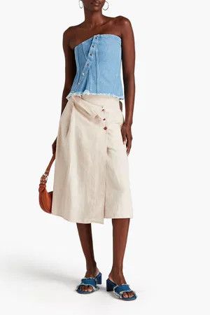 Acne Studios o1y0725 Midi Skirt in Beige Size 28" / US 6 / IT 42 - 4 Thumbnail