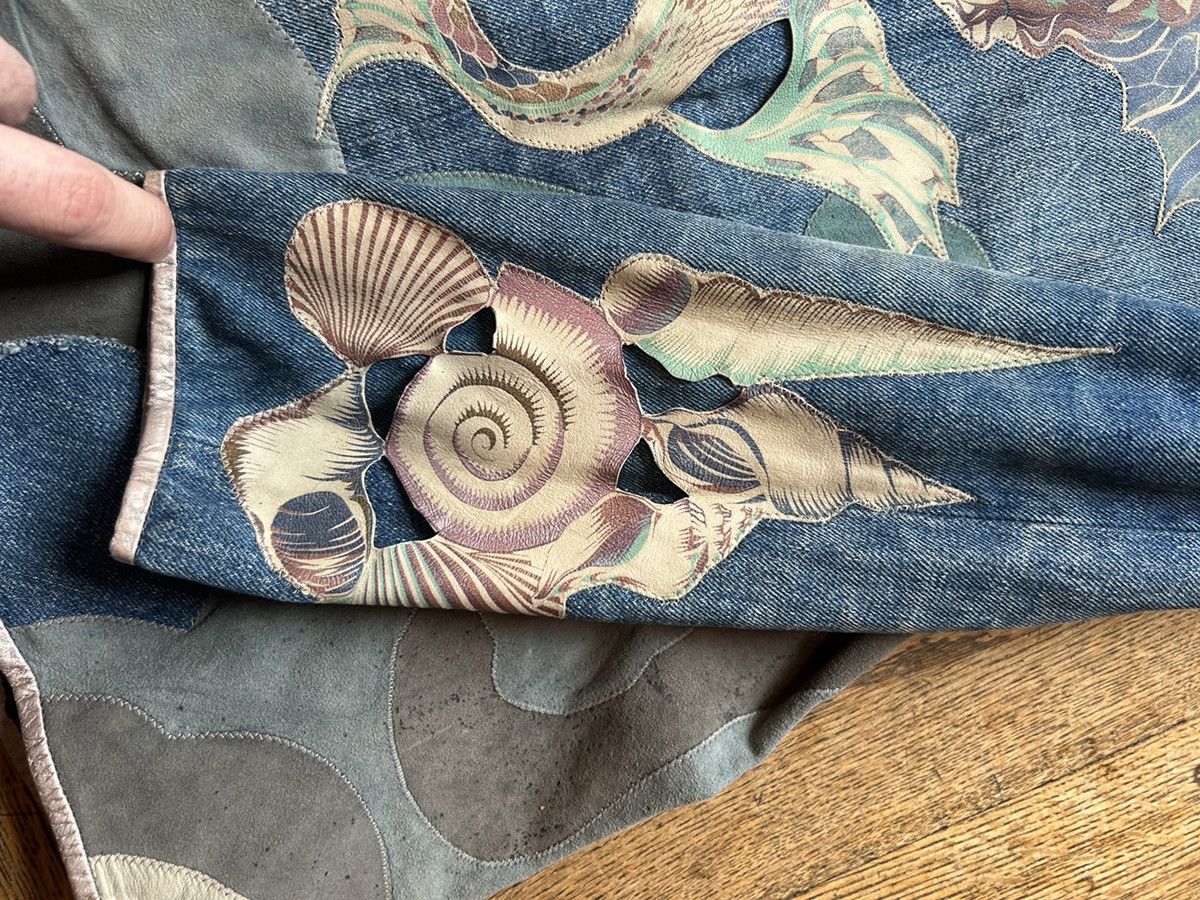 Roberto Cavalli 1970s Mermaid Patchwork Leather and Denim Blazer Size US S / EU 44-46 / 1 - 7 Thumbnail