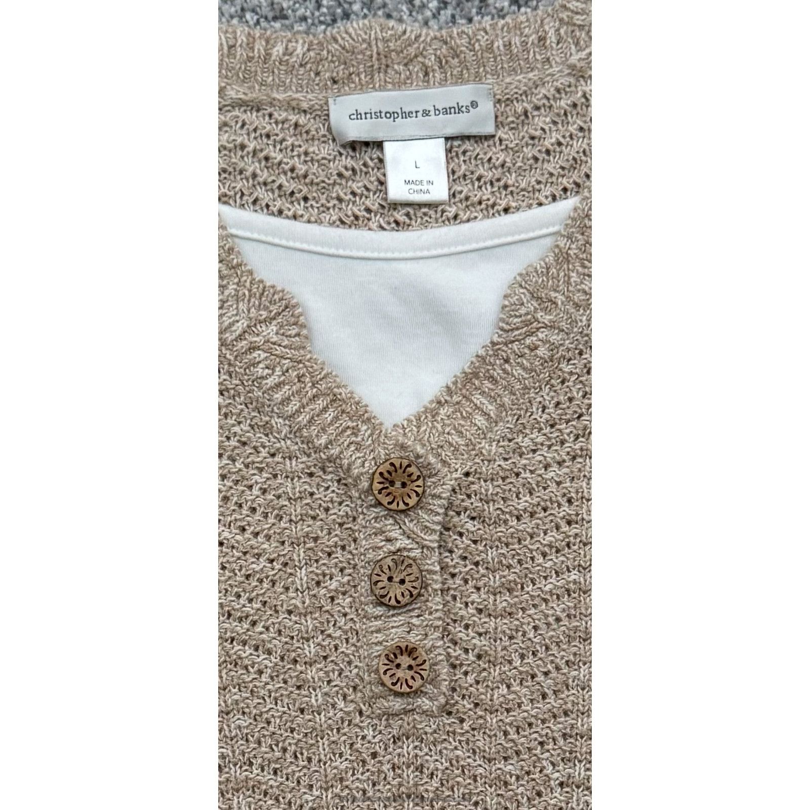 Other Christopher & Banks Open Knit Sweater Large Cottagecore Size L / US 10 / IT 46 - 6 Thumbnail