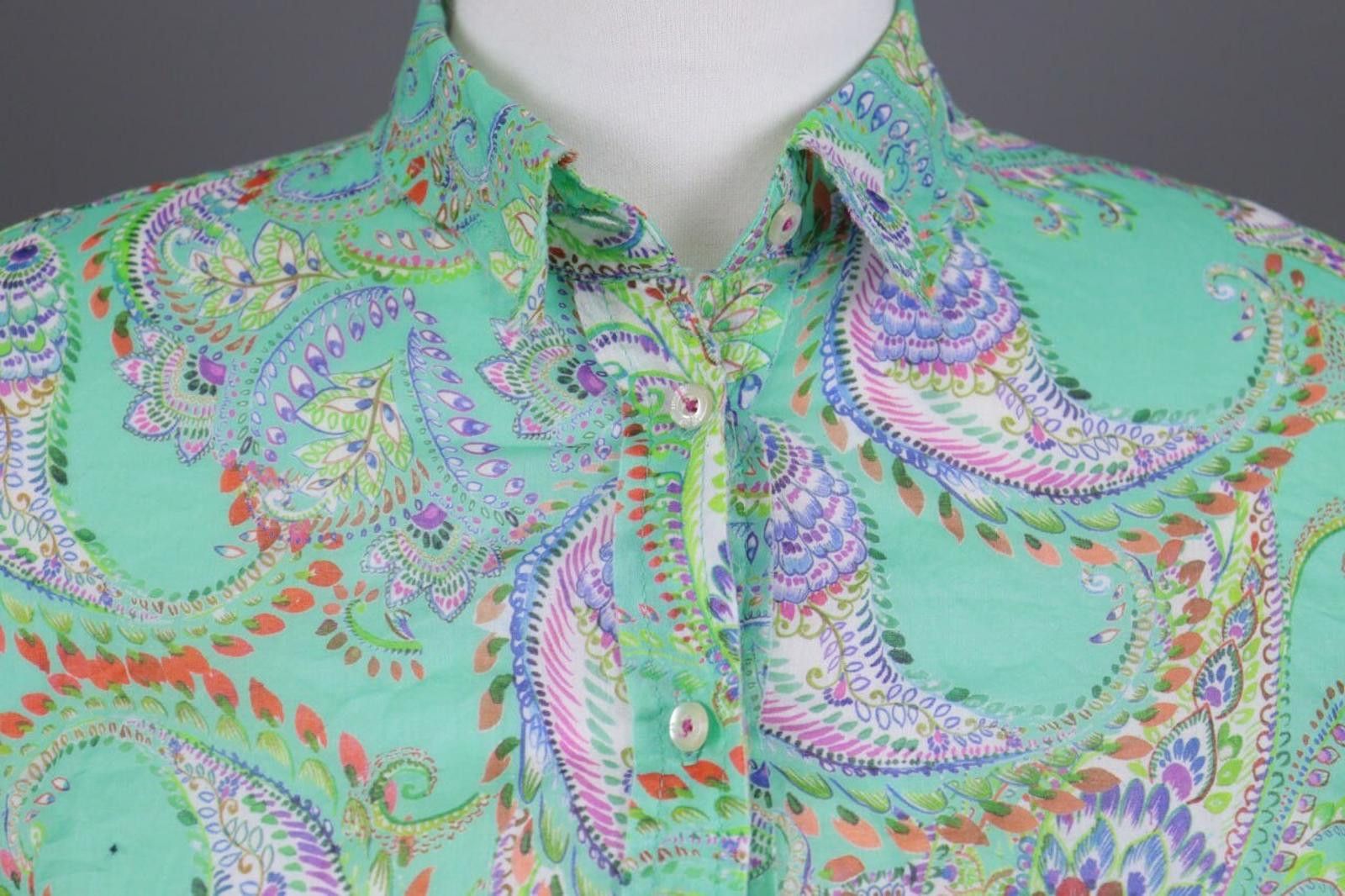 Heliot Emil Emily Van Den Bergh Green Paisley Blouse Shirt Size 36 Size M / US 6-8 / IT 42-44 - 4 Thumbnail