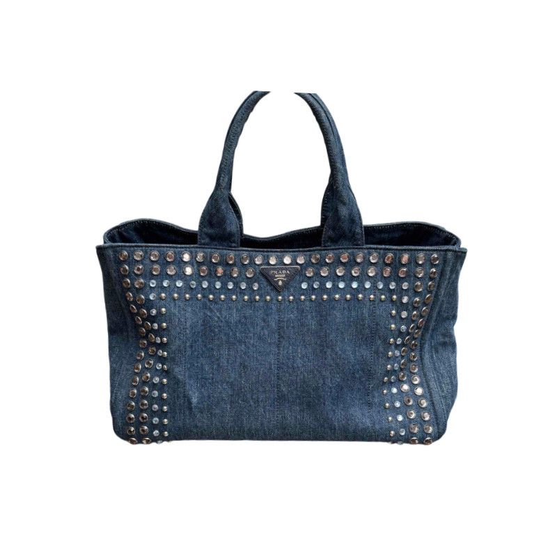 Prada Prada Denim Embellished Tote Bag Size ONE SIZE - 1 Thumbnail
