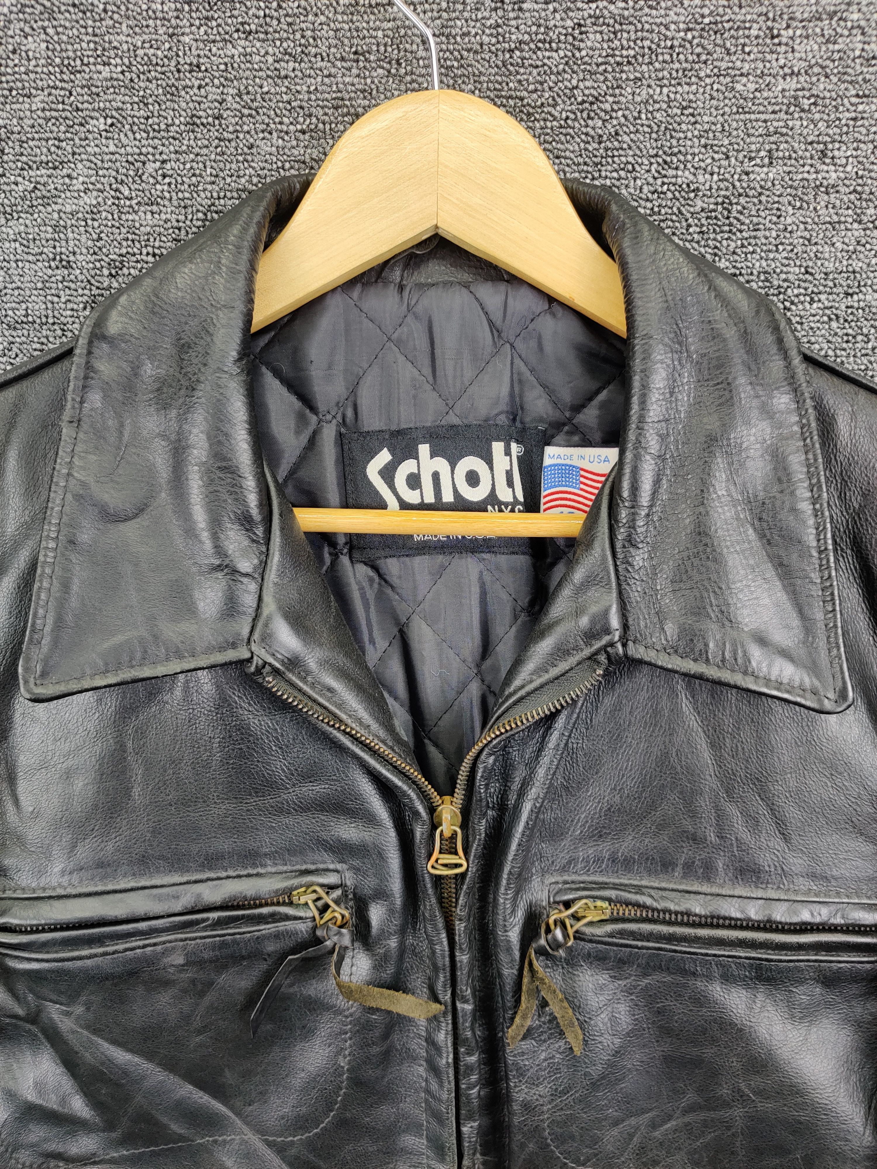 Schott Vintage 90s Schott NYC Leather Jacket Size US M / EU 48-50 / 2 - 9 Thumbnail
