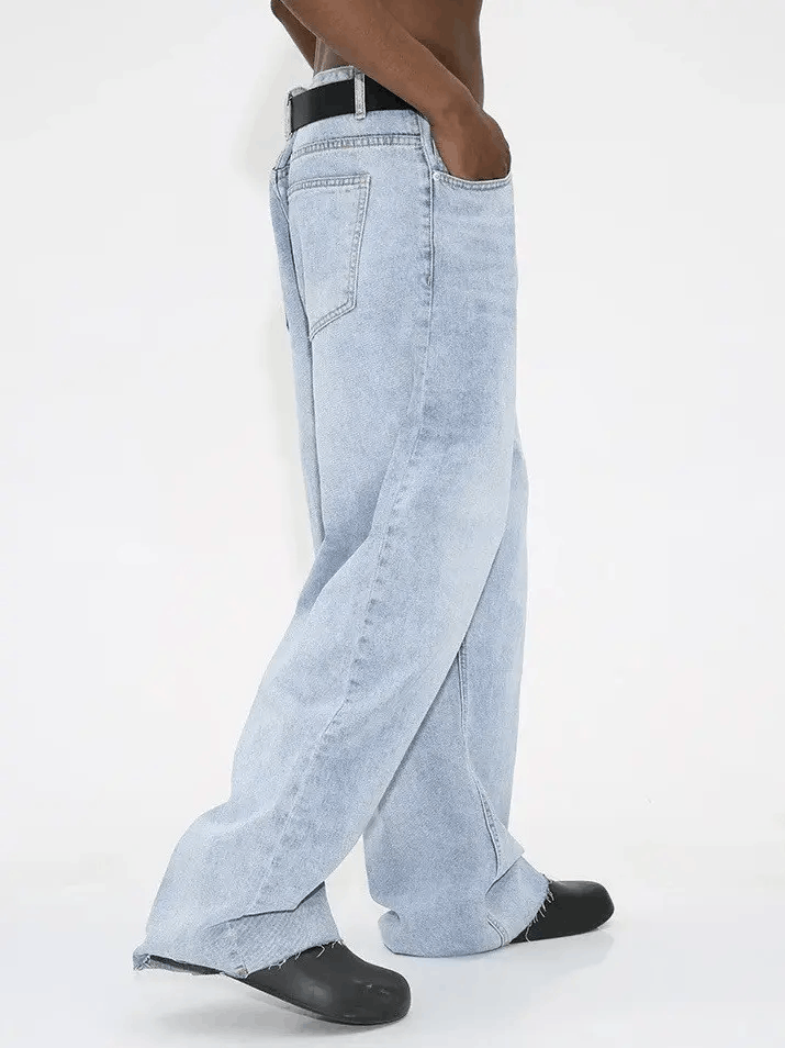Jean × Vintage Washed distressed loose baggy jeans y2k Size US 32 / EU 48 - 2 Thumbnail