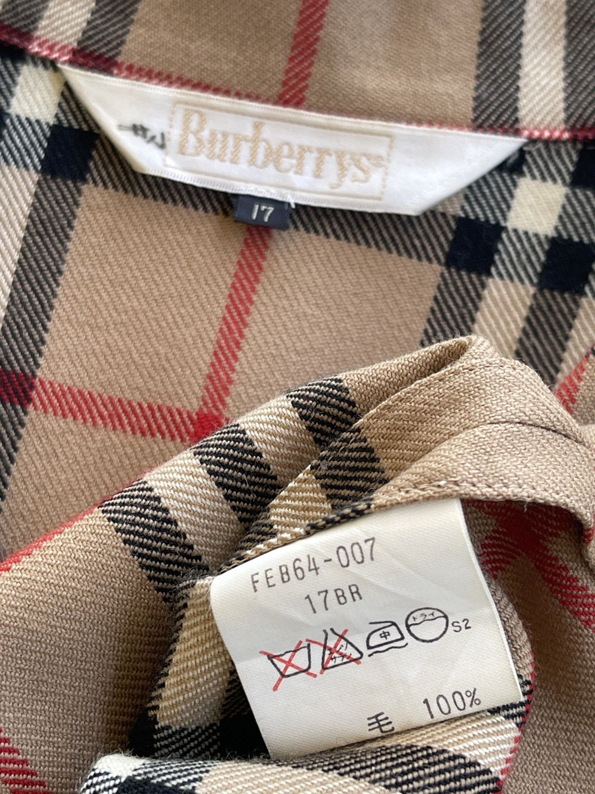 Burberry Oversized Burberrys Nova Checked Wool Vintage Shirt Size L / US 10 / IT 46 - 18 Thumbnail