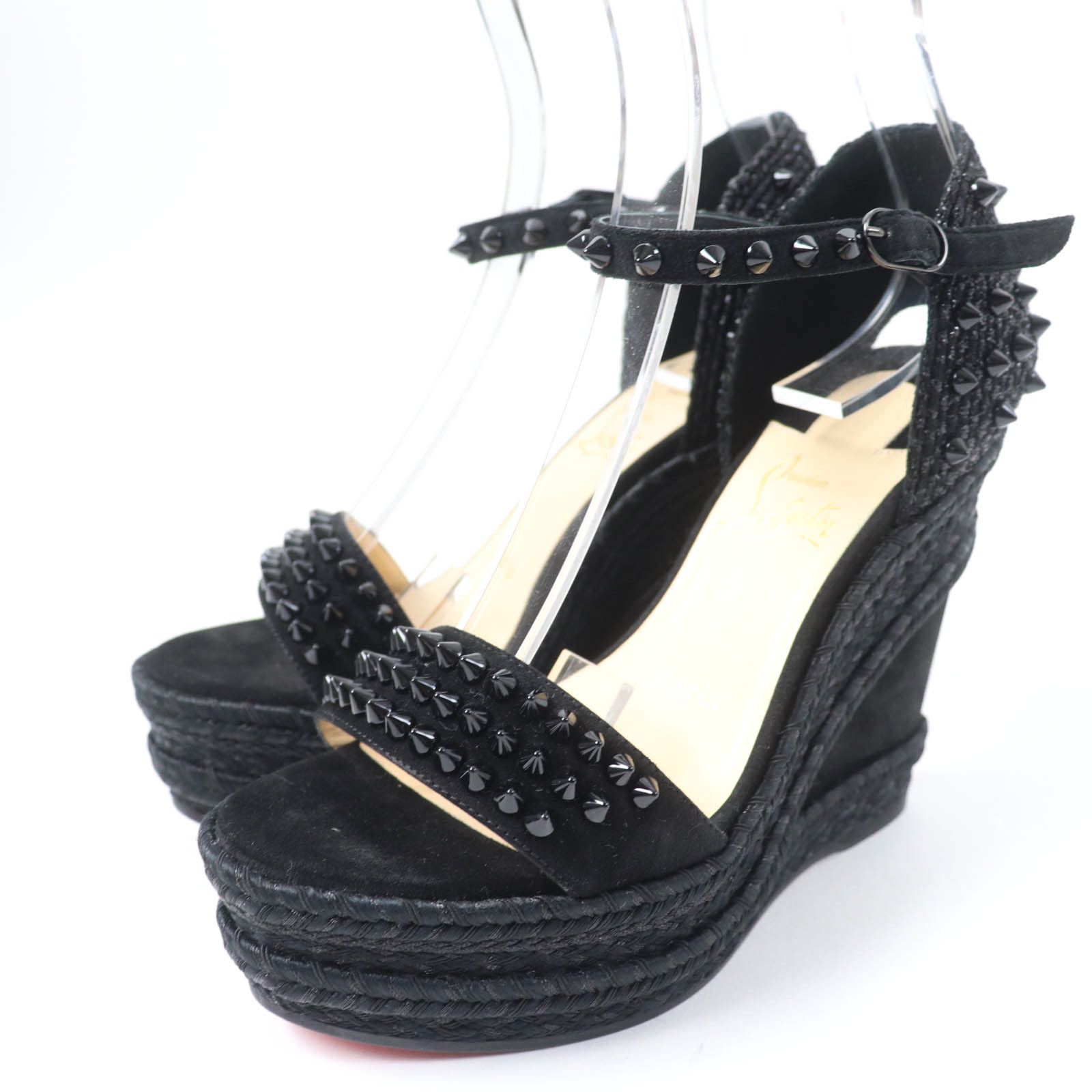 Christian Louboutin Christian Louboutin Madonica Suede Leather Sandals Suede Shoes in Black, Women's