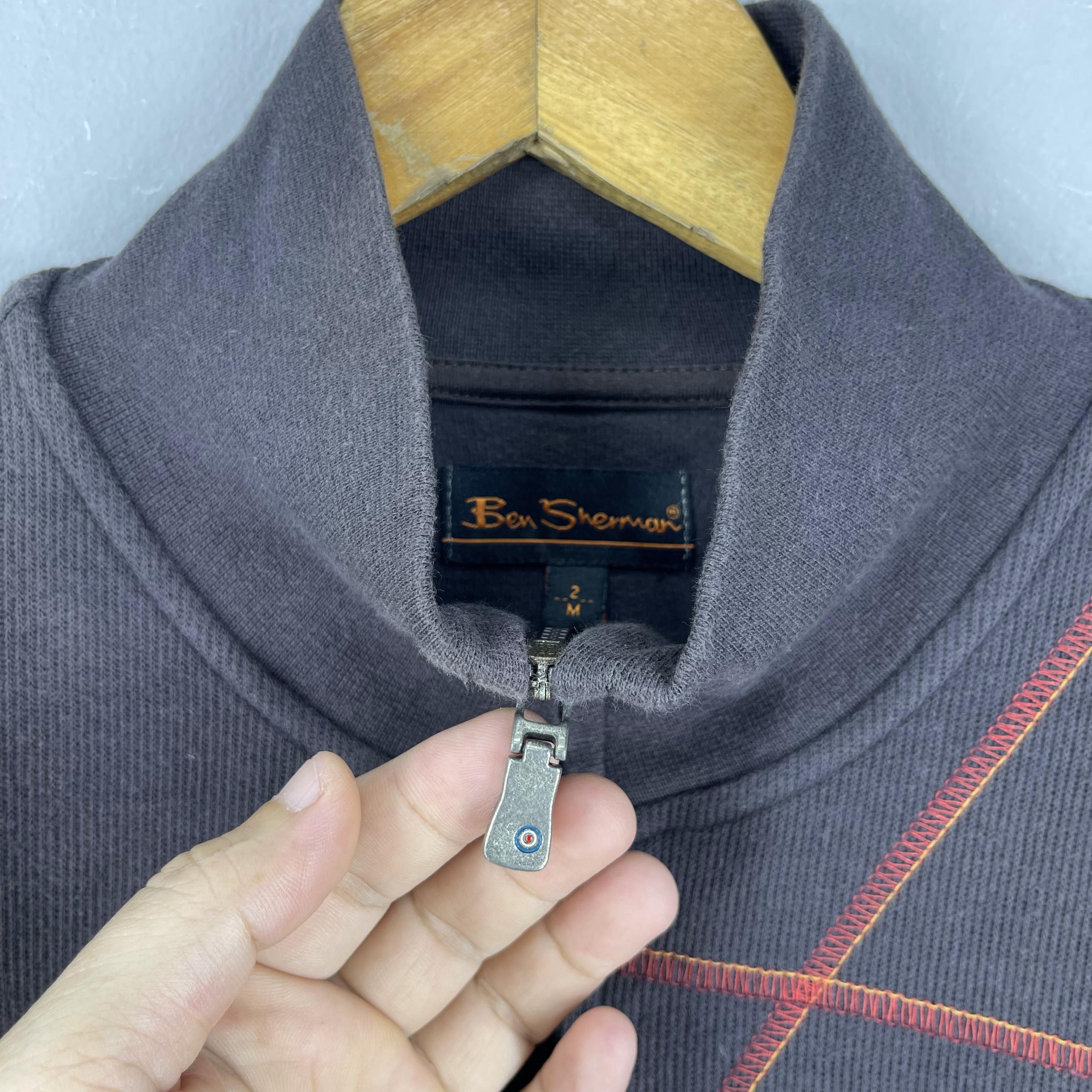Ben Sherman Vintage Y2K BEN SHERMAN Diamond Stripes Zipper Sweater Size US S / EU 44-46 / 1 - 5 Thumbnail