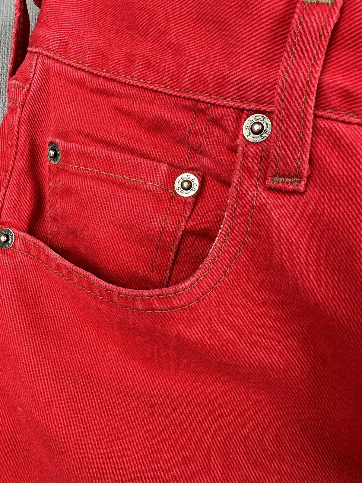 Levi's 90s LEVI’S 451 Baggy Jeans Red Denim made in USA 🇺🇸 Size US 27 - 13 Thumbnail