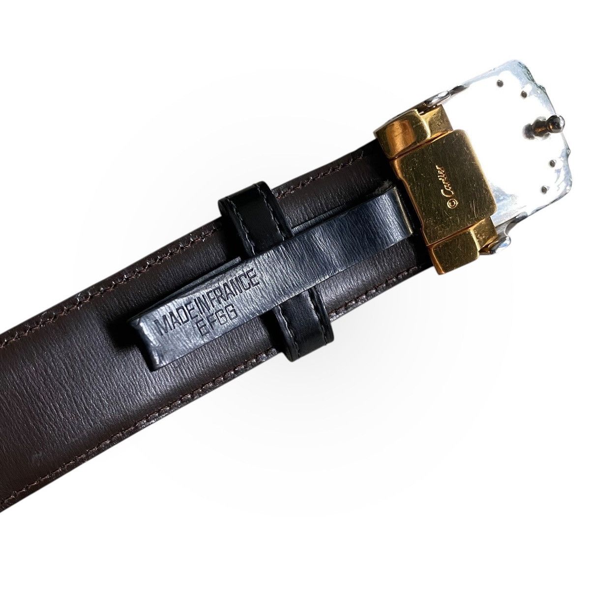 Cartier × Vintage Cartier leather belt black brown vintage rare Size 32 - 7 Thumbnail