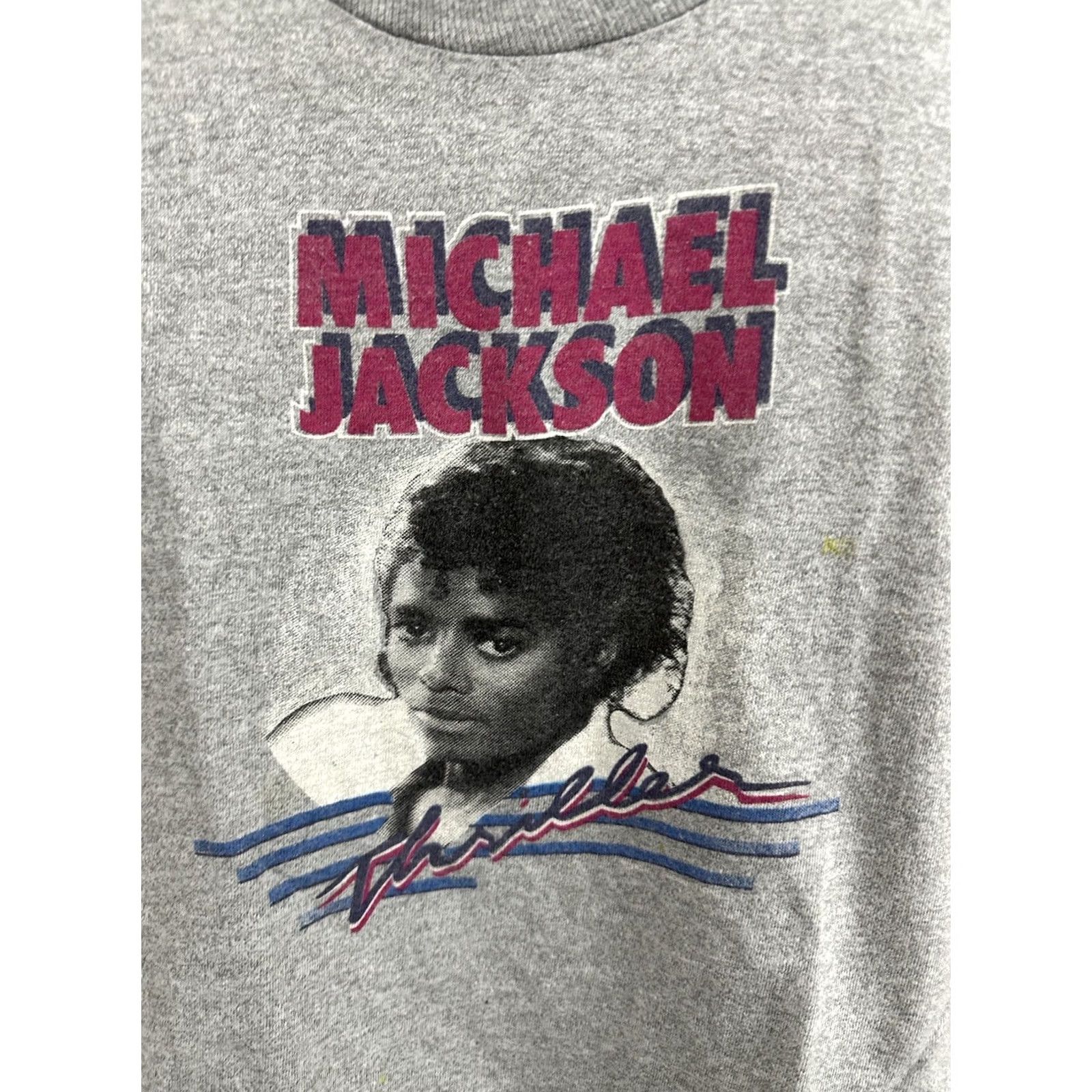 Vintage VTG 80s Michael Jackson Thriller Tour Concert Gray T-Shirt XS Mens Adults XS Size Gray Michael Jackson Band Concert Tshirt Shirt T-Shirt Size US XS / EU 42 / 0 - 3 Thumbnail