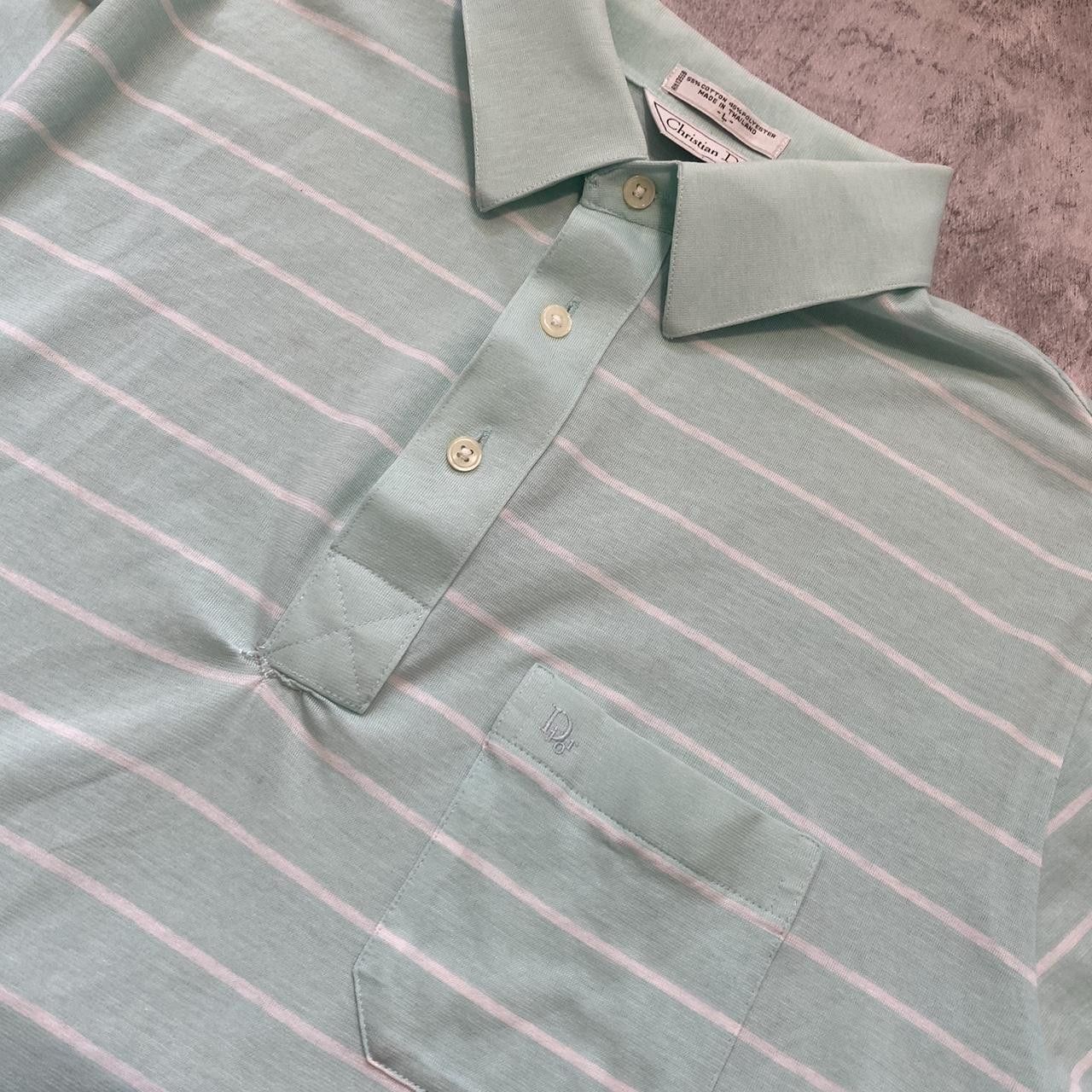Christian Dior Monsieur Christian Dior Pale blue striped short sleeve polo shirt Size US L / EU 52-54 / 3 - 6 Thumbnail
