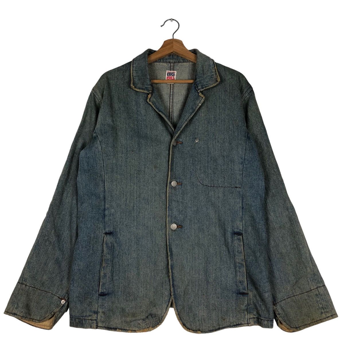 Japanese Brand 🔥Vtg Denim Worker Union Made Big Bill Biker Detroit Pocket Size US M / EU 48-50 / 2 - 1 Thumbnail