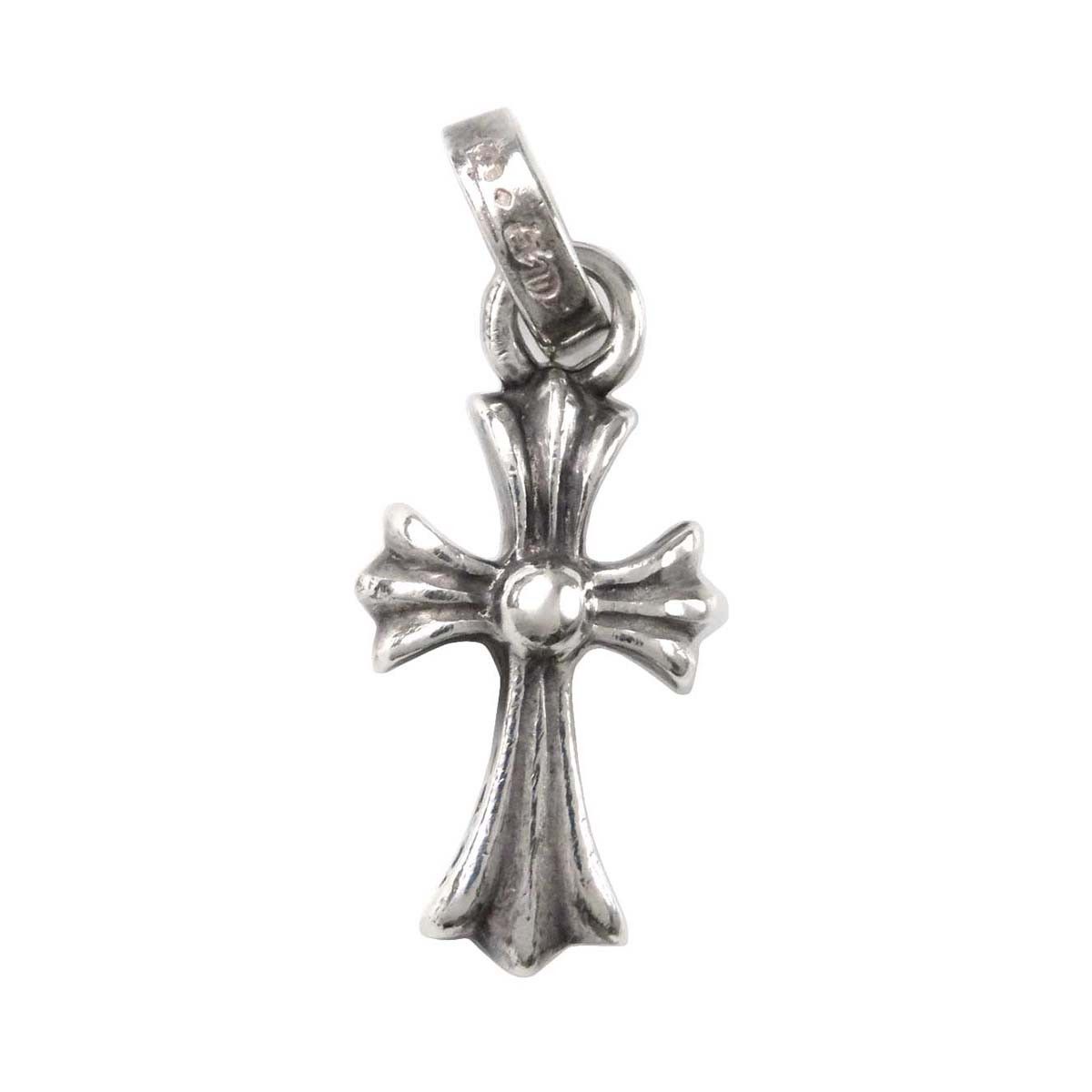 image of Chrome Hearts Silver Cross Baby Fat Charm Pendant, Men's