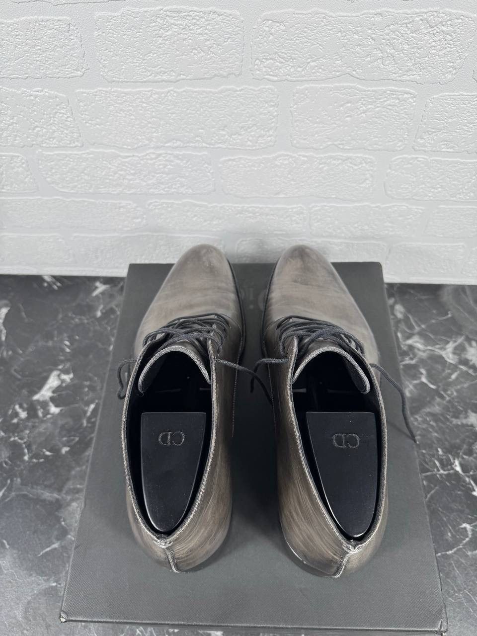 Dior Dior Calfskin Lace-Up Boots – Grey (EU 44 Size US 12 / EU 45 - 4 Thumbnail