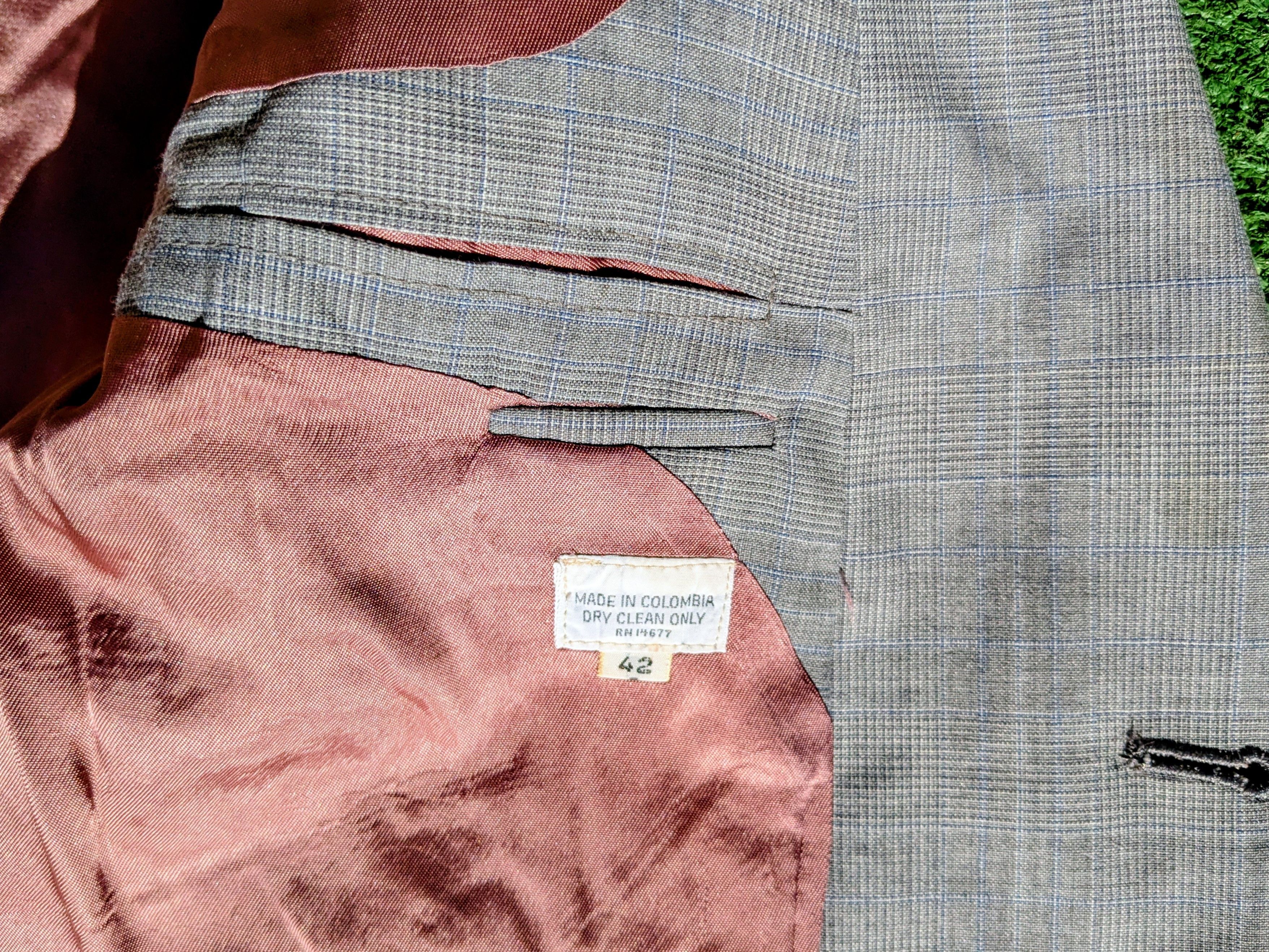 Other STAINED The Clothier VTG Glen Check 42S Colombia Suit Coat Size 42S - 9 Thumbnail