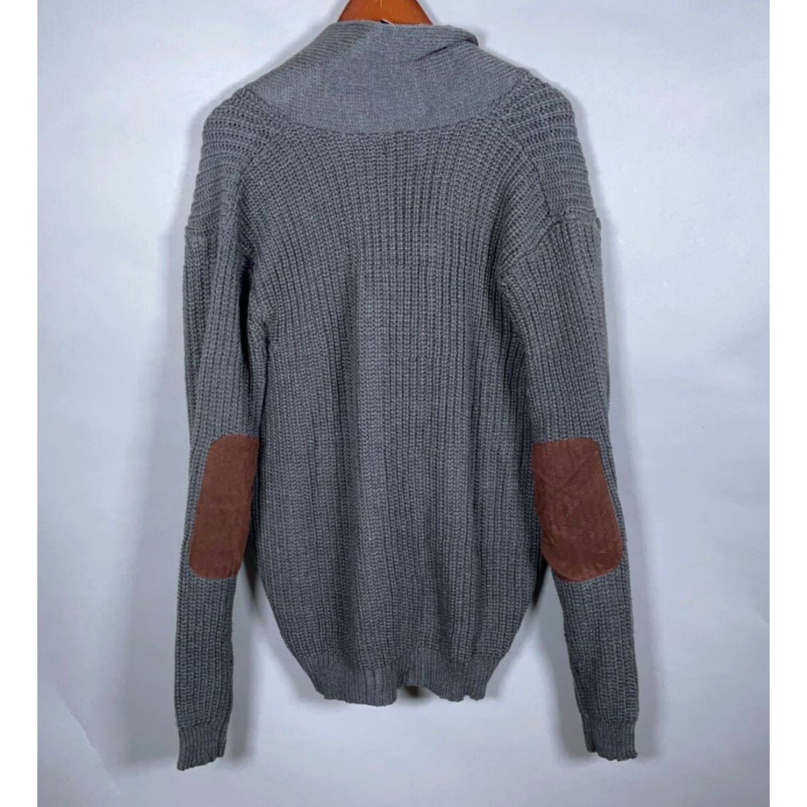 Vintage VINTAGE Gioberti Men's XL Cardigan Sweater Dark Gray Knit Heavyweight Casual Fall Spring Winter Elbow Patches 90s Size US XL / EU 56 / 4 - 3 Thumbnail